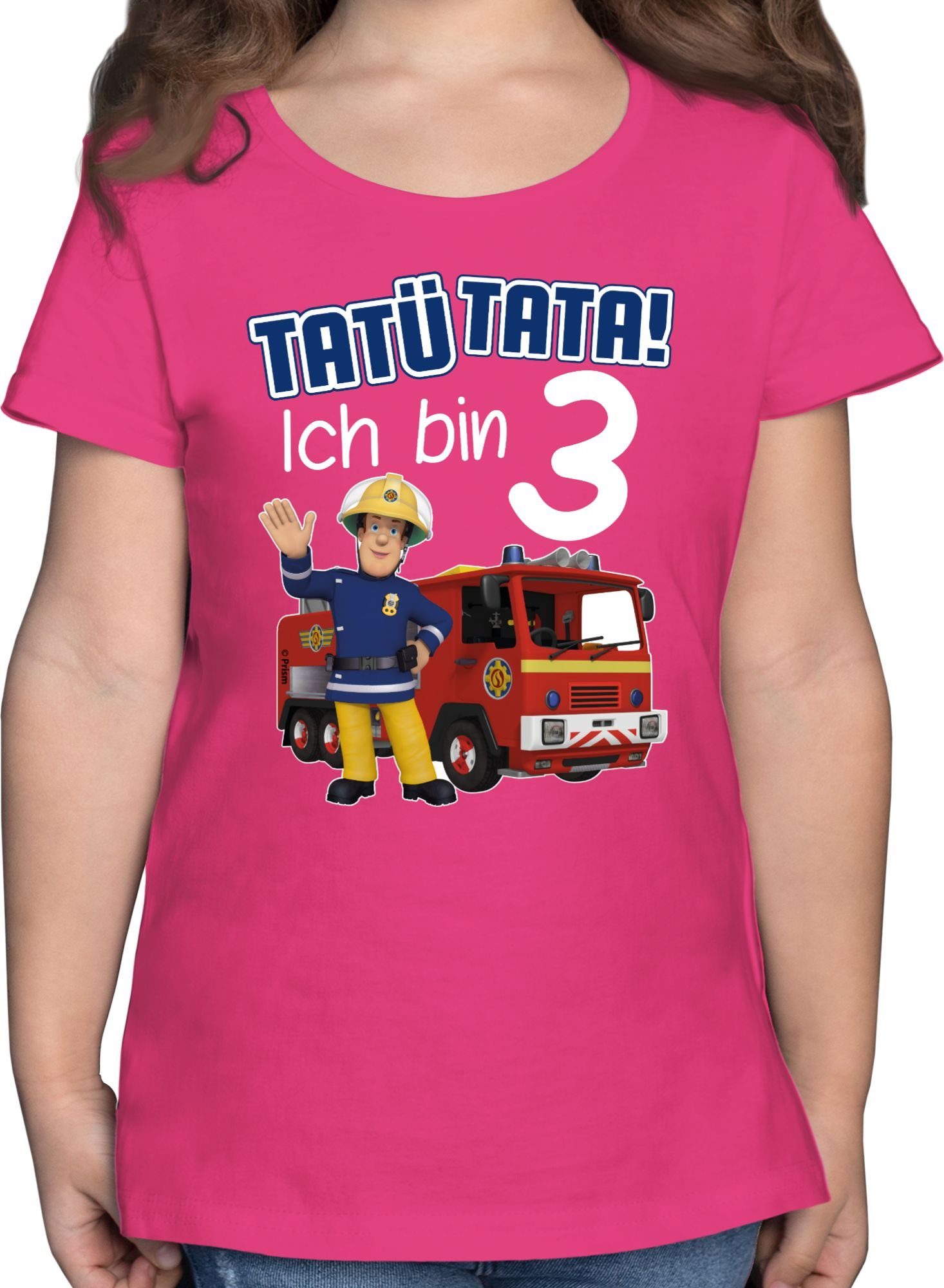 Shirtracer T-Shirt Tatü Tata! Ich bin 3 Feuerwehrmann Sam Mädchen