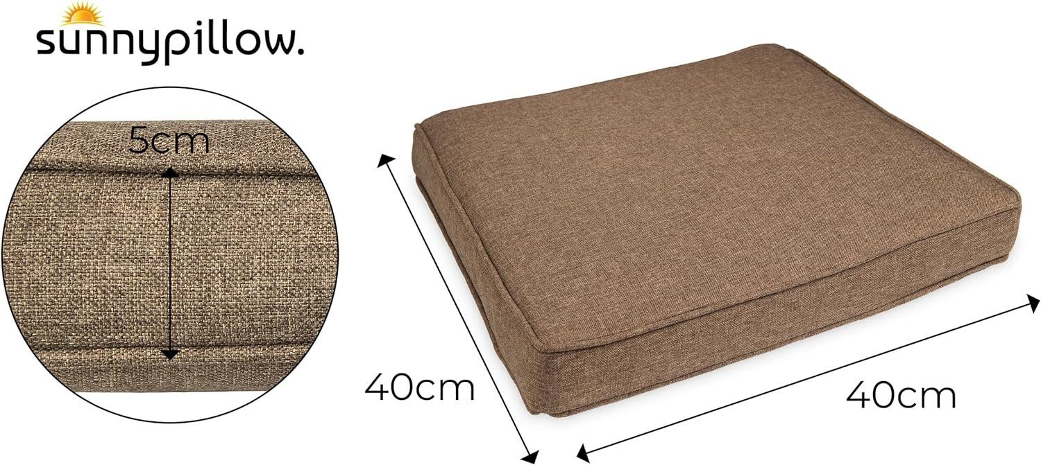 sunnypillow Stuhlkissen 4er Set Stuhlkissen wasserdicht UV-lichtecht BALI, 4er Set 40x40x5cm Braun