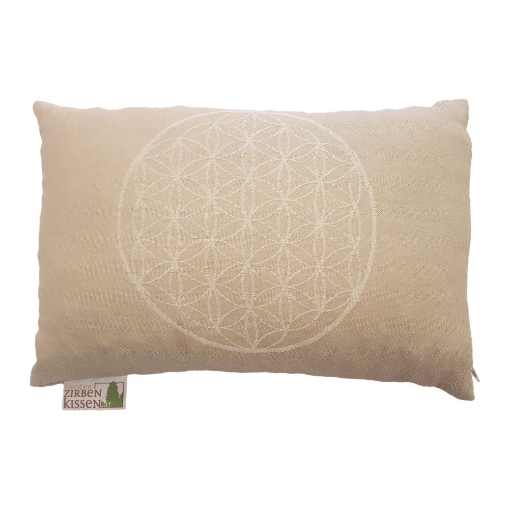 geborgenschlafen Zirbenkissen Blume des Lebens – Dekokissen mit Zirbenspäne günstig online kaufen