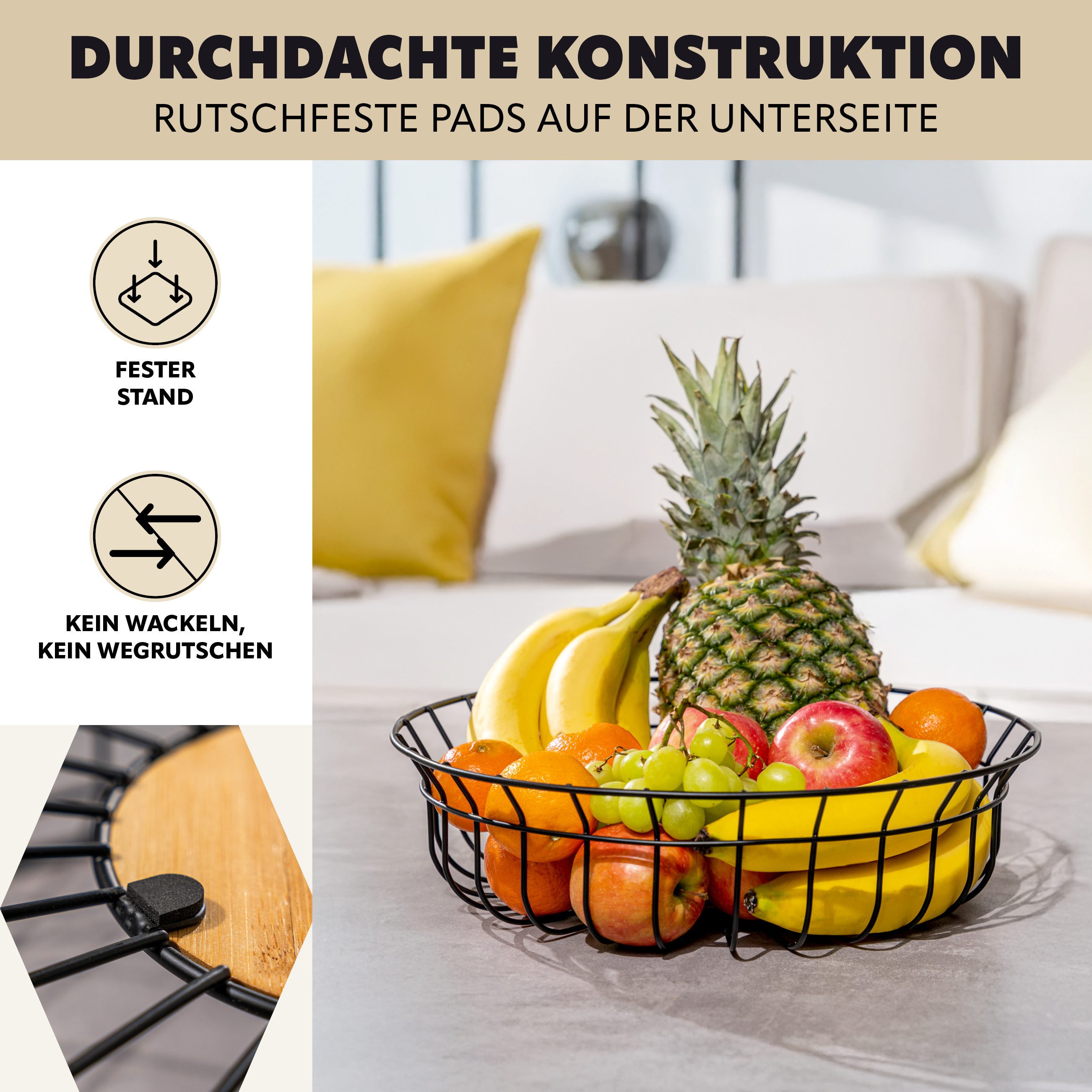 bremermann Obstschale aus Bambus und Metall