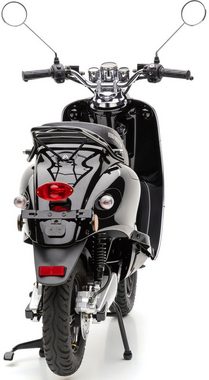 Nova Motors E-Motorroller eRetro Star Li, 2000 W, 45 km/h, härteverstellbare Dual-Stoßdämpfer hinten