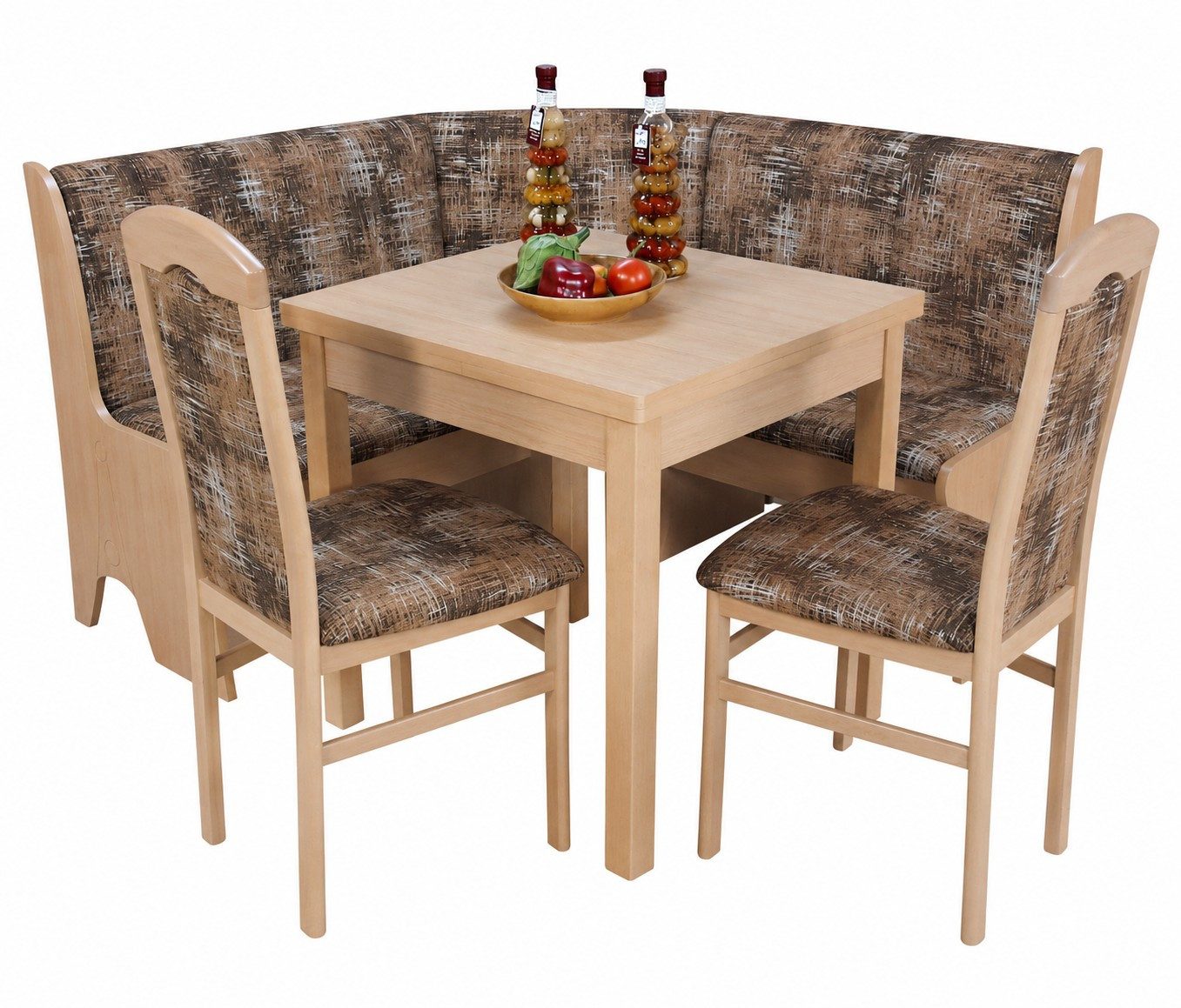 moebel-direkt-online Eckbankgruppe 4teilige Eckbankgruppe, Stellmaß 125x125 cm, (Spar-Set, 4teiliges Set)