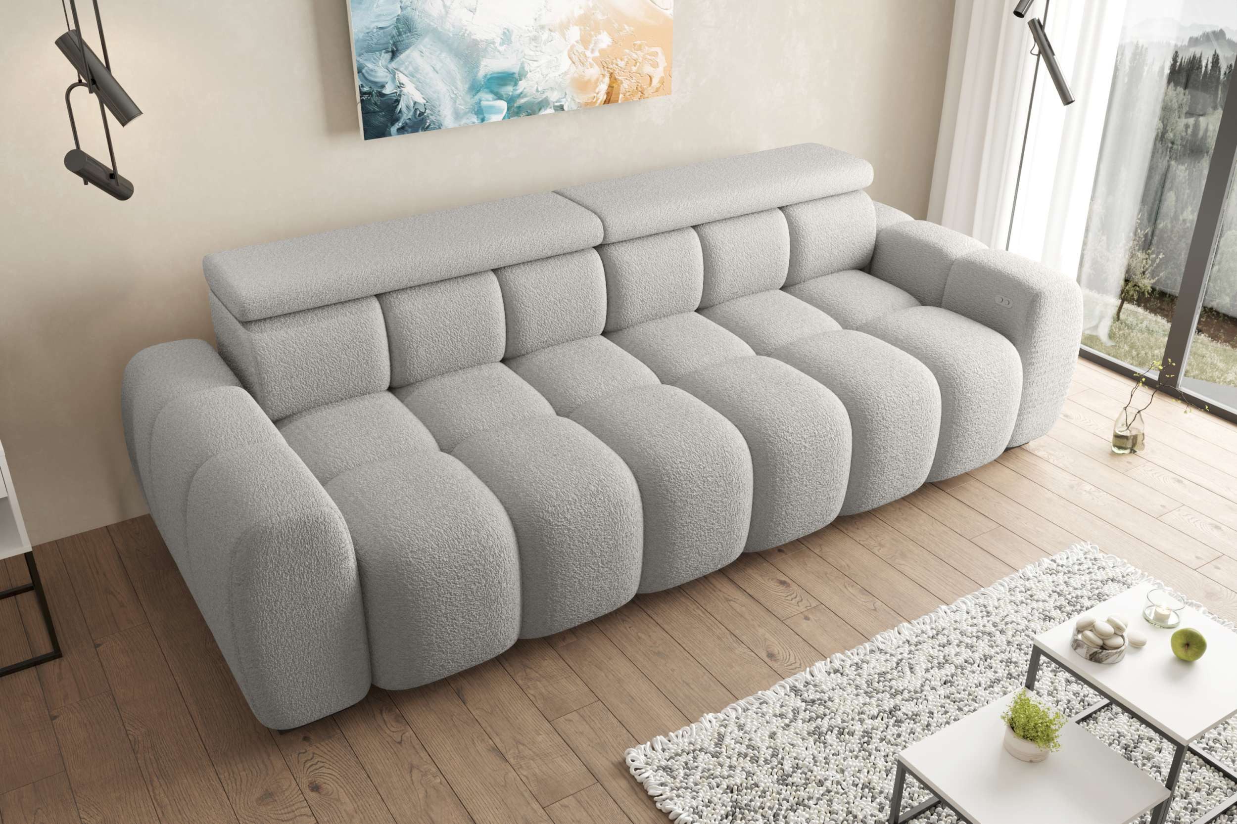 99rooms Big-Sofa Alessio, Sofa, Big-Sofa, mit elektrischer Sitztiefenverstellung, Bezug: Boucle ABRIAMO