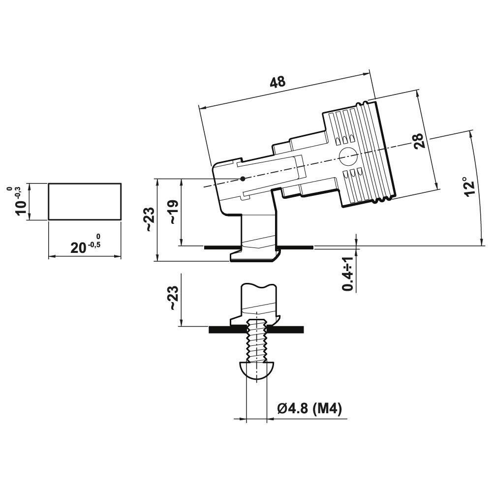 Aling Conel Lampenfassung E14 (PBT) Gewindefassung mit Halterung für M4 Schraube, (Set, 1-St)