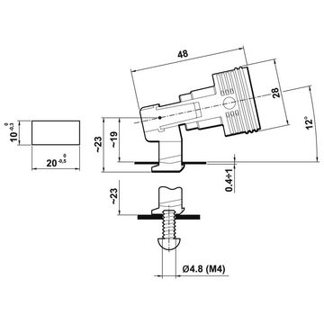 Aling Conel Lampenfassung E14 (PBT) Gewindefassung mit Halterung für M4 Schraube Schwarz 1 Stk, (Set, 1-St)