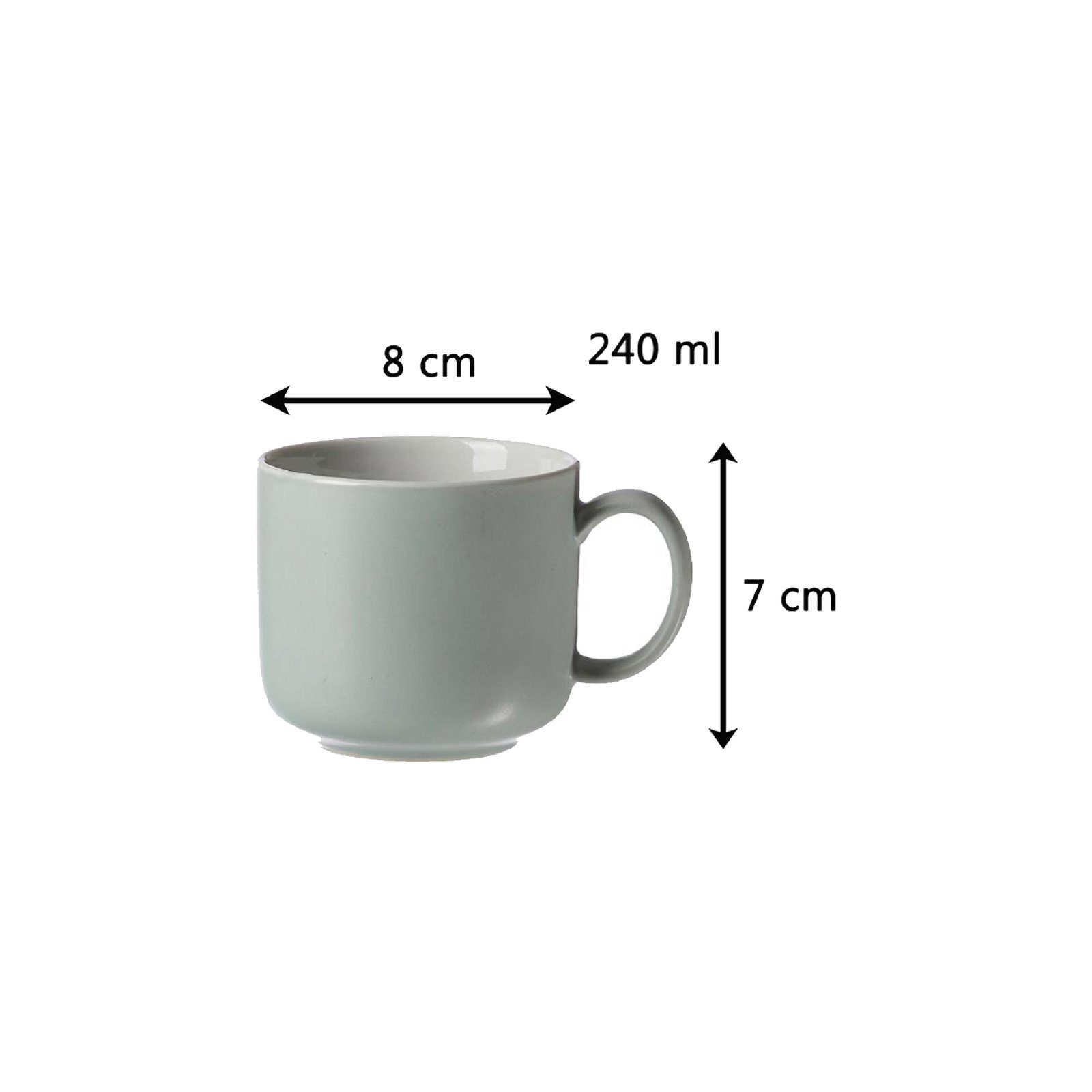 Breker Tasse & 240 Kaffeetasse Keramik Mint mit ml, Ritzenhoff Jasper Untertasse