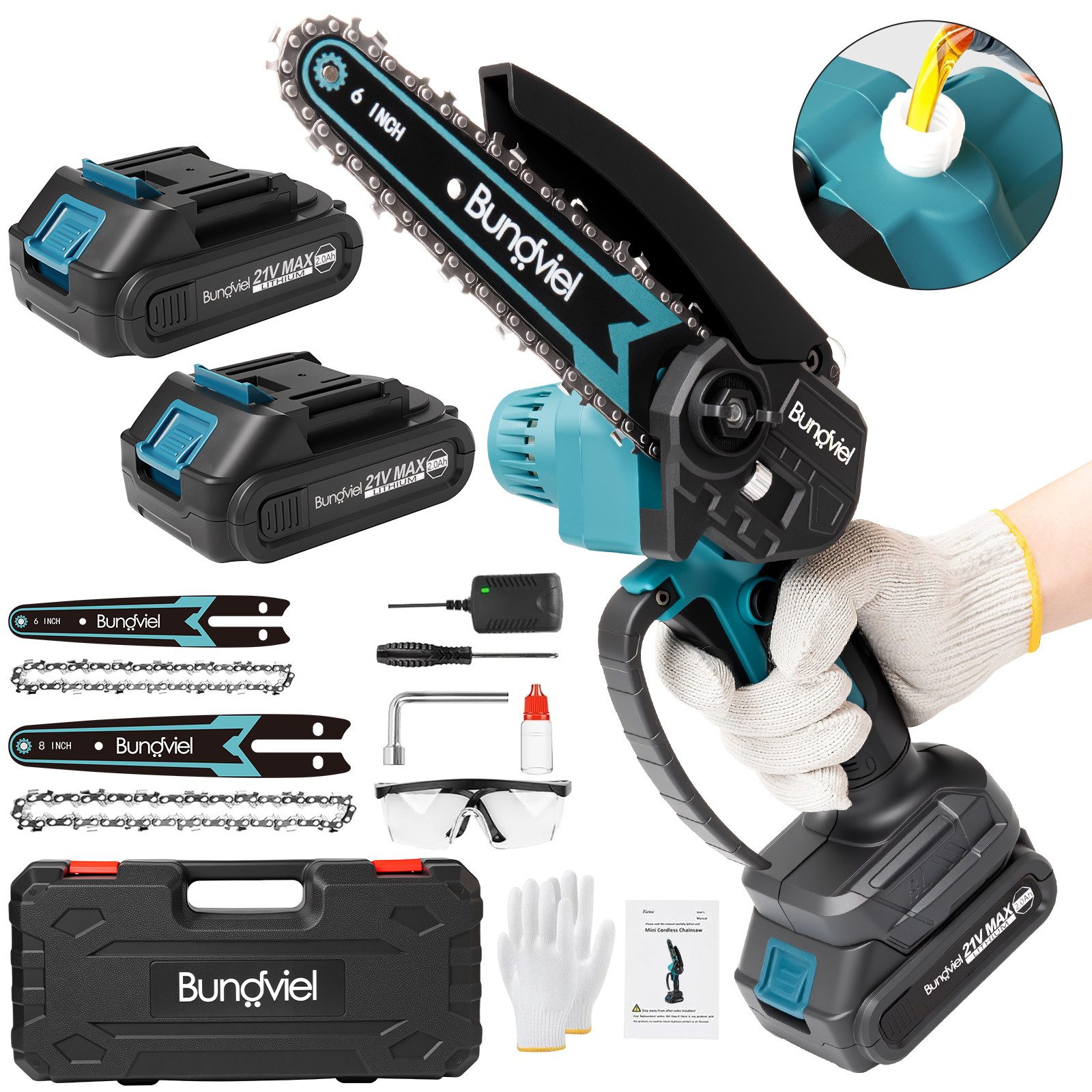 YI Akku-Kettensäge Akku-Kettensäge, 6/8 Zoll Mini günstig online kaufen
