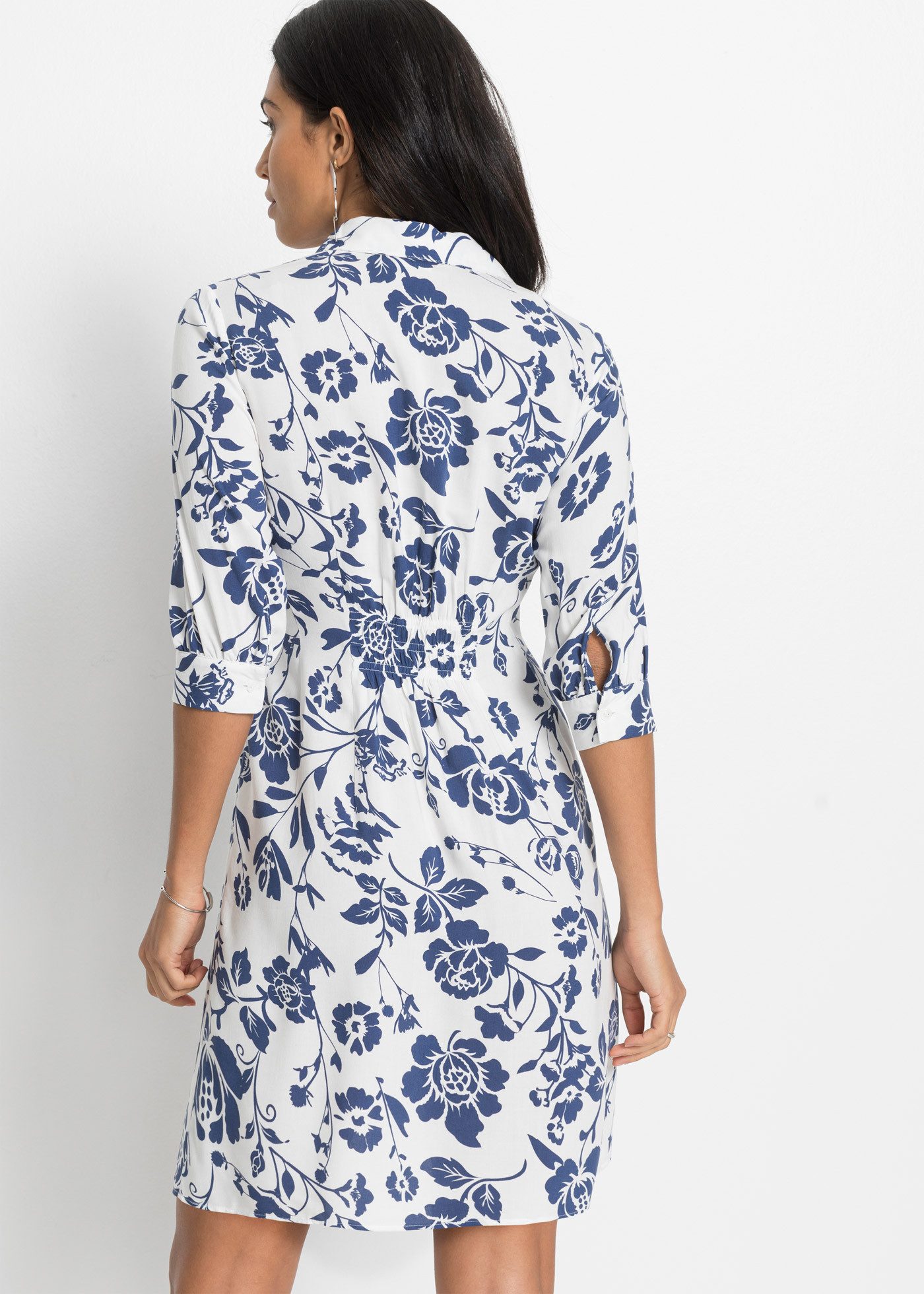 bonprix Blusenkleid aus Viskose, mit Knopfleiste, ausgestellte Passform, mi günstig online kaufen