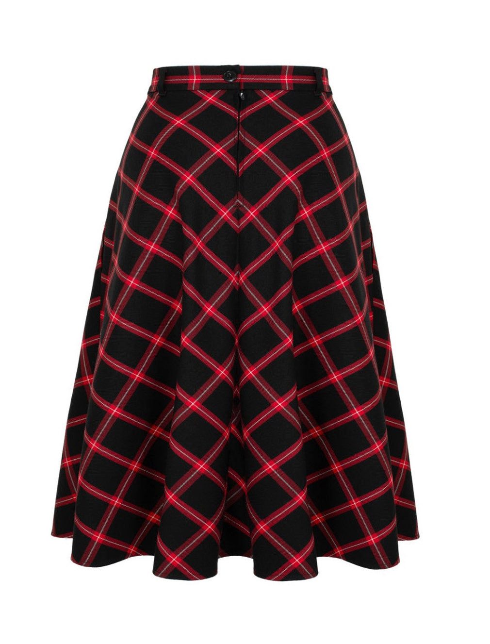 Hell Bunny A-Linien-Rock Janine Skirt Tellerrock Kariert Vintage Swing Retro Rockabilly
