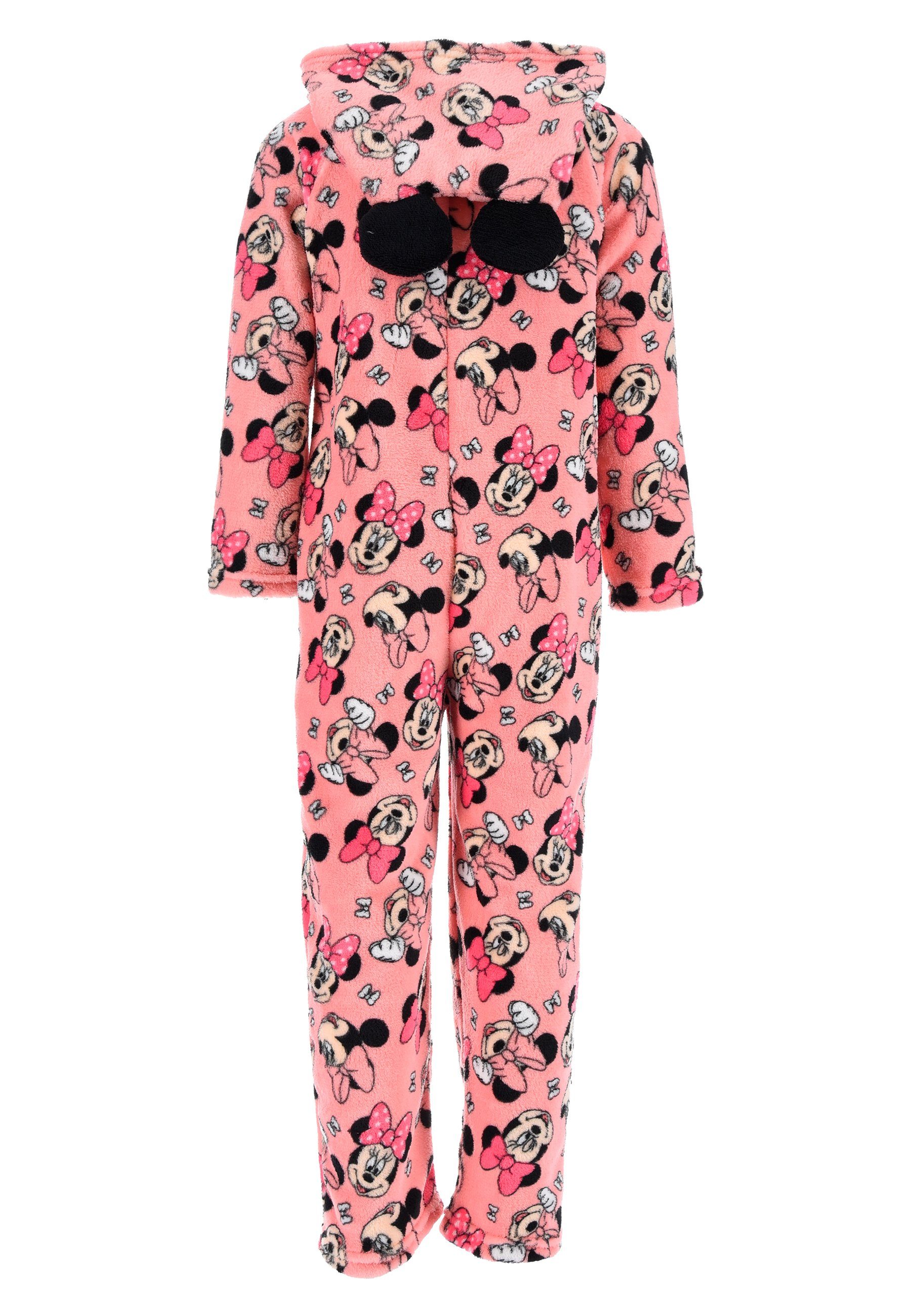 langarm Disney Minnie Mouse Pyjama Schlaf Overall Rosa Schlafanzug Schlafanzug