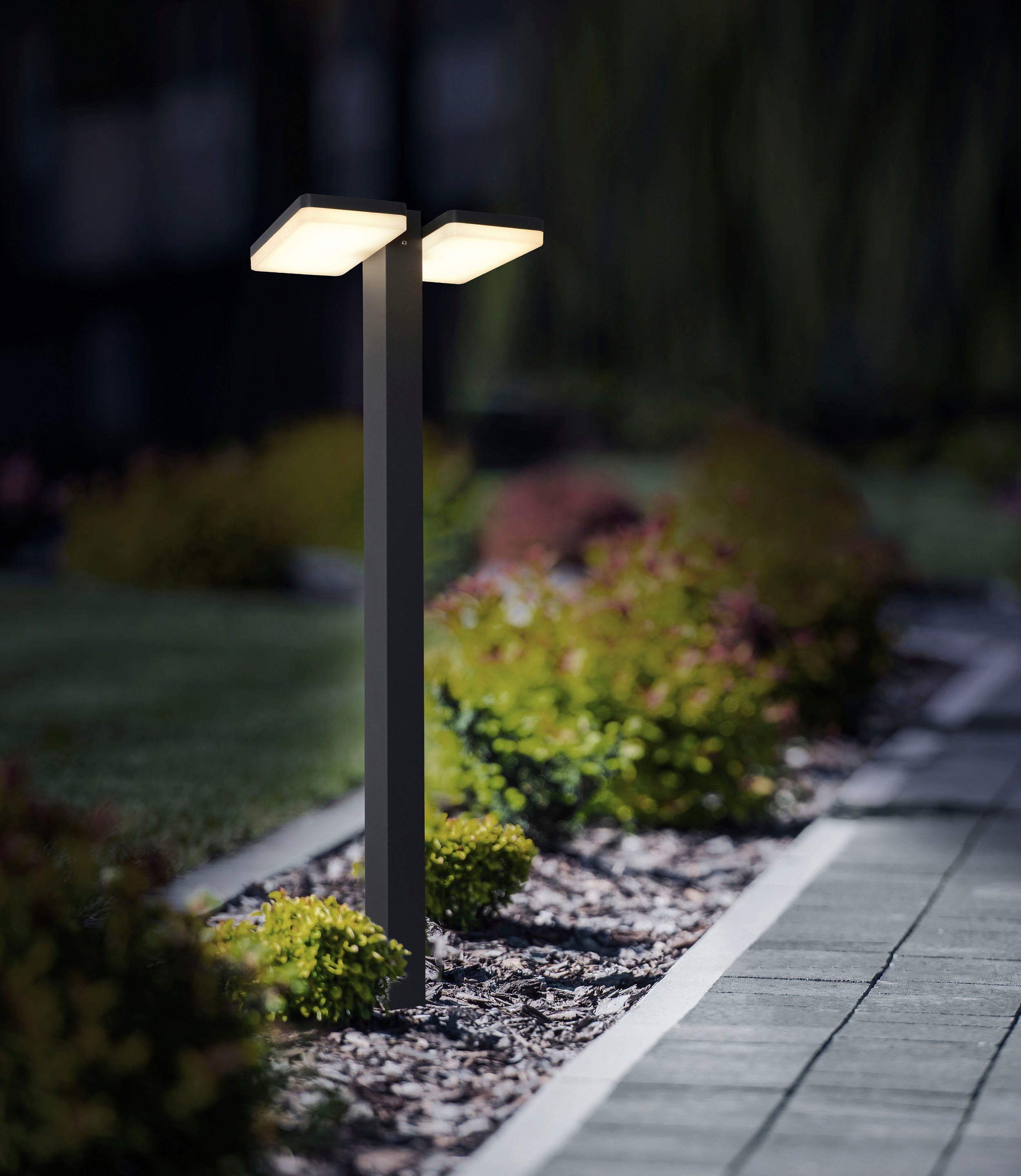 80cm, integriert, Warmweiß, LED LED LED warmweiß anthrazit, Sockelleuchte Terrasse, Höhe: näve Außenleuchte, fest Clair,