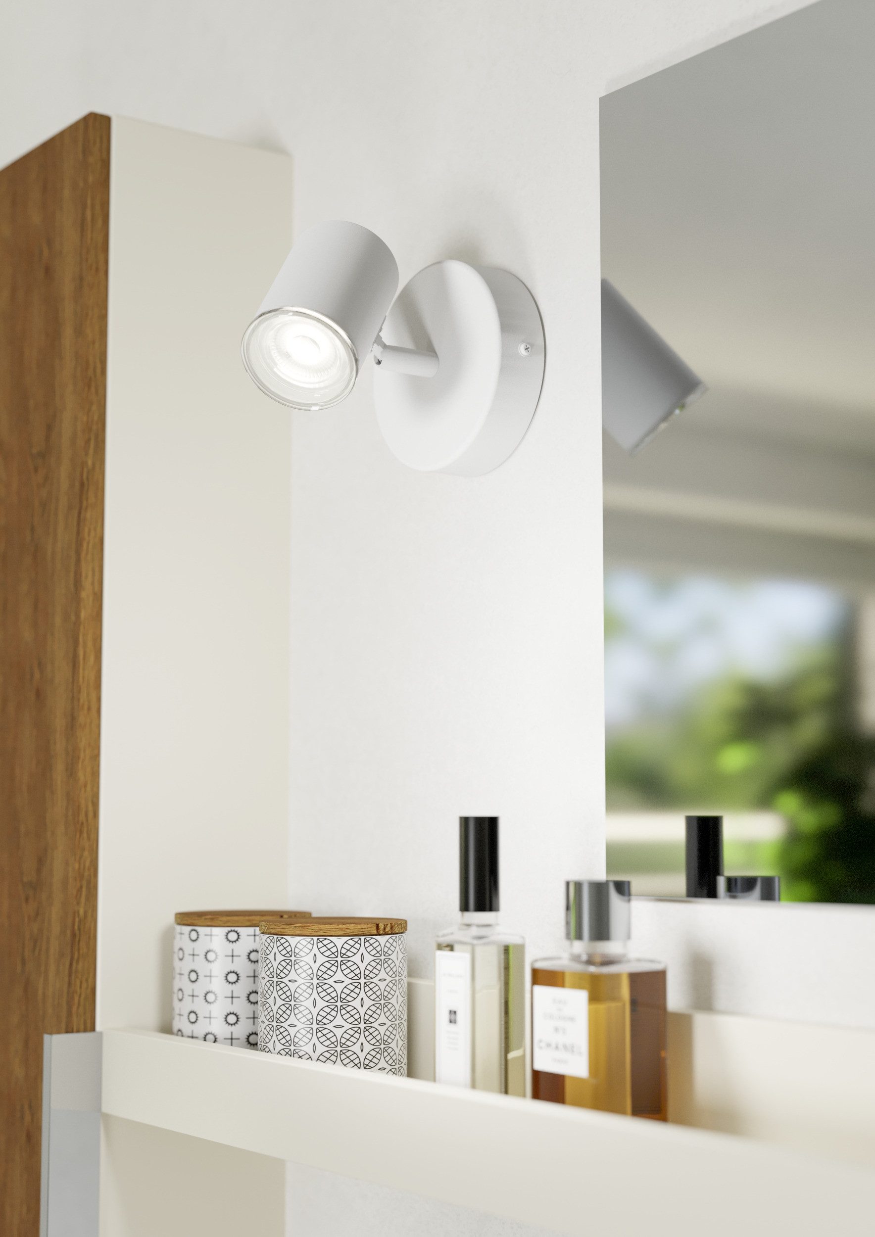 EGLO Deckenspot CONSUMA 1 Spotlampe - Stahl - GU10 - 1X5W - IP44, ohne Leuchtmittel, Wandleuchte, Wandspot, schwenkbar, Strahler, L11 x H11,5 x AL13 cm