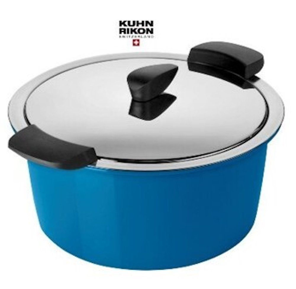 KUHN RIKON Kochtopf Kuhn Rikon HOTPAN Servier Kasserolle 3,0 L/Ø 22 cm in Blau