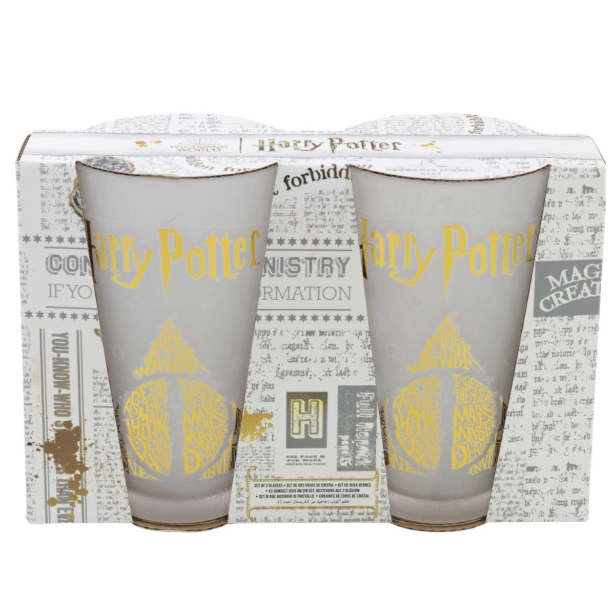 Storline Gläser-Set Harry Potter 2-teilig 490ml Trinkgläser mit Superhelden-Design, Glas