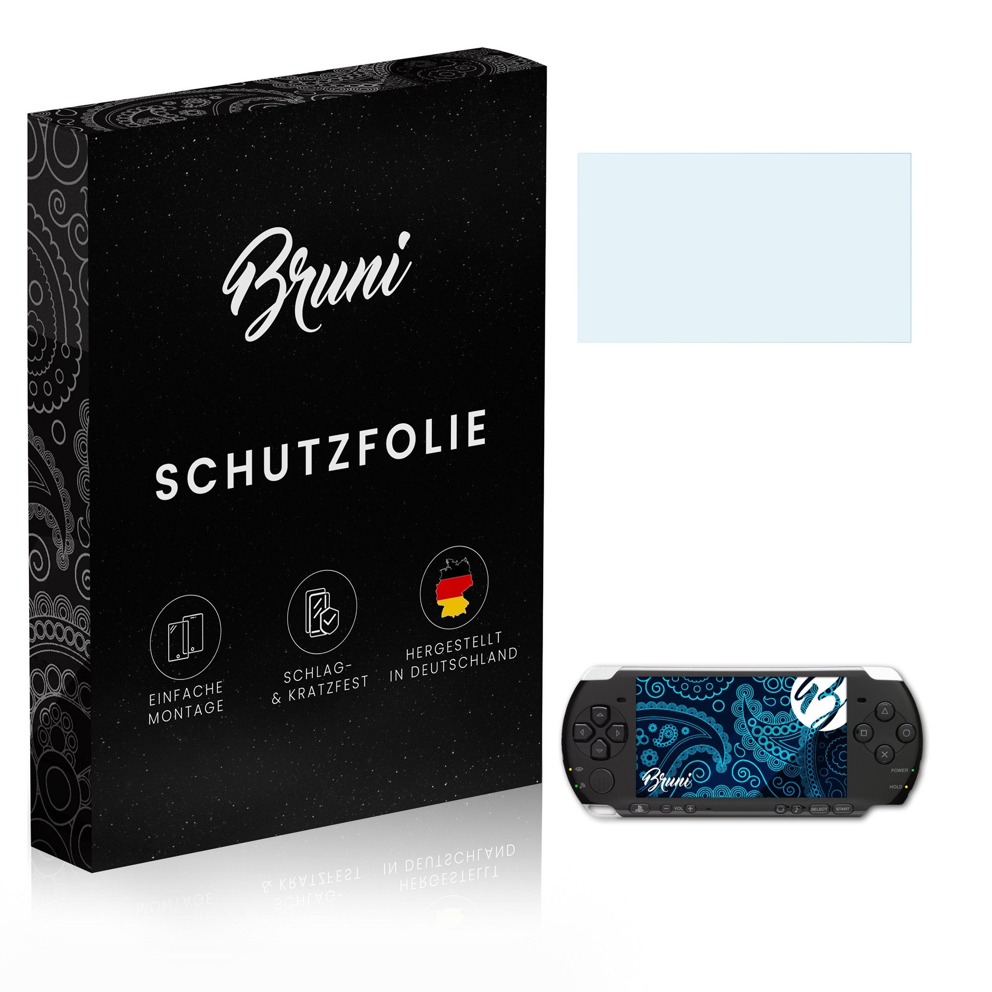 Bruni Schutzfolie Glasklare Displayschutzfolie für Sony PSP-3004, (2 Folien), praktisch unsichtbar
