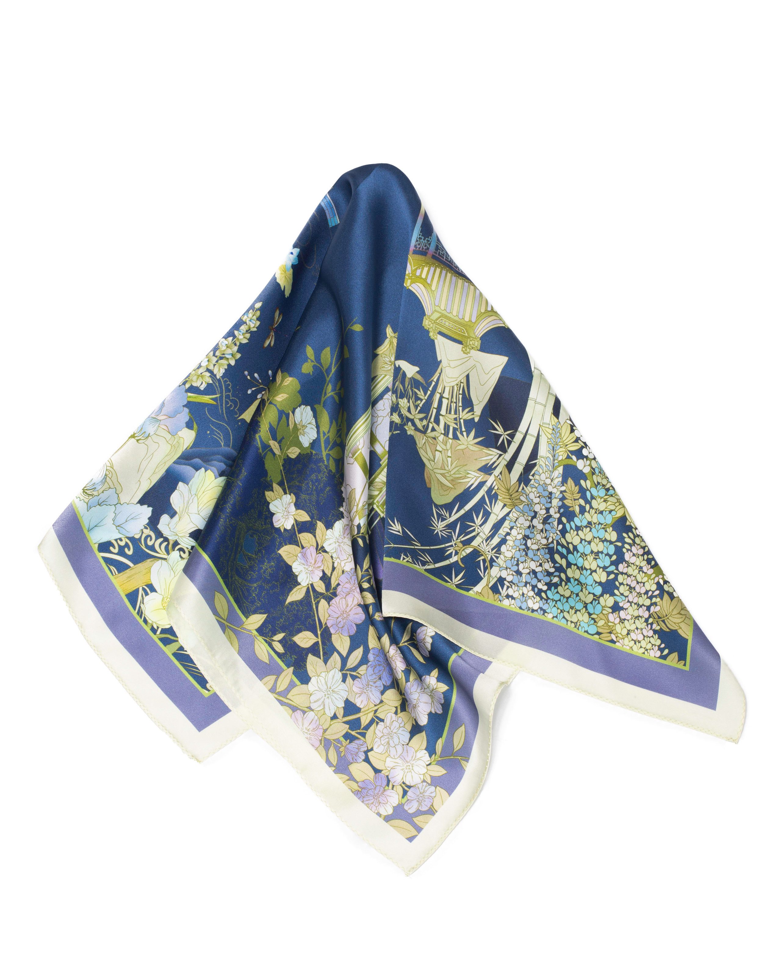 MayTree Seidentuch Premium quadratisch 64x64cm, Asian Garden, Nickituch, Ba günstig online kaufen