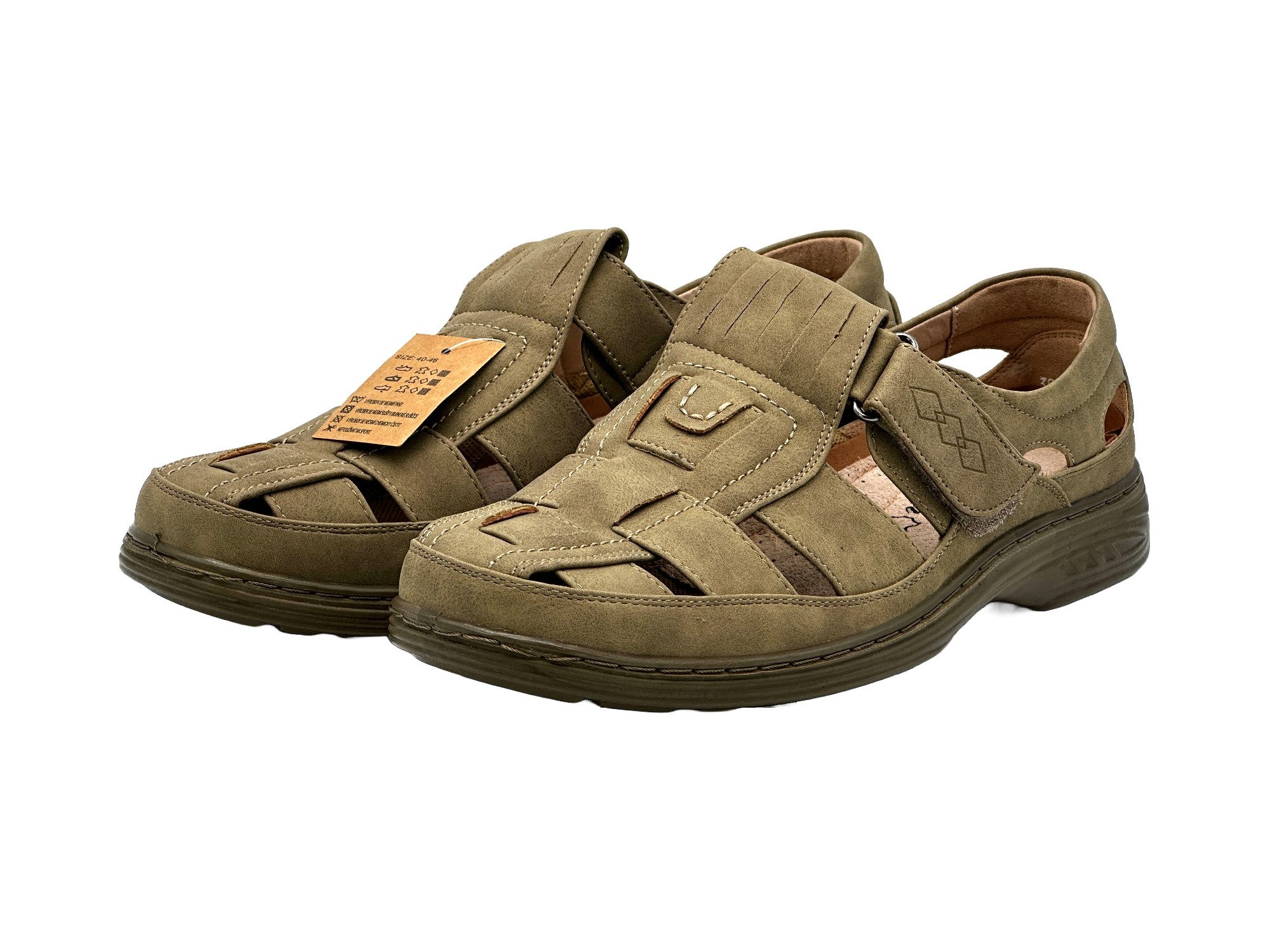 Nowaland Herren Sommerschuhe mit Klettverschluss – Bequem & Atmungsaktiv Sandale Luftige Verarbeitung, Pflegeleichtes Material