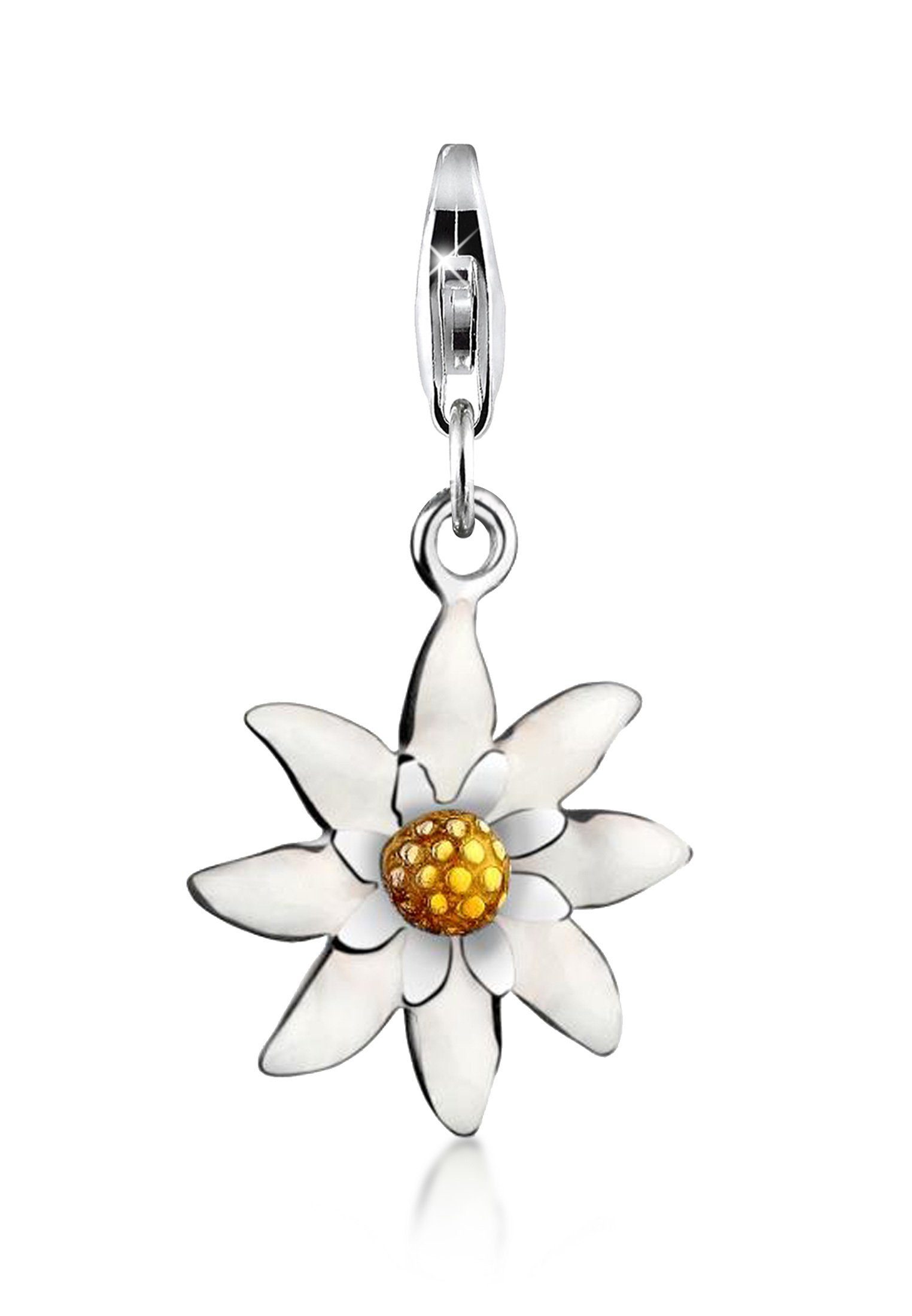 Nenalina Charm-Einhänger Nenalina Charm Edelweiß Silber-Anhänger Tracht 925 Silber, Blume