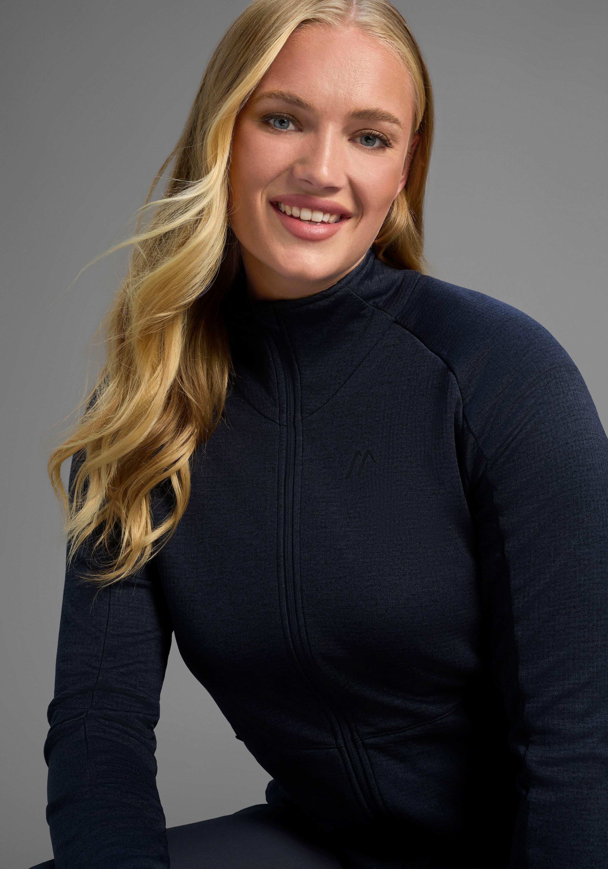 Maier Sports Fleecejacke DA-MIDLAYERJACKE SINAIA W mit Wabenstruktur, atmungsaktives und elastisches Material