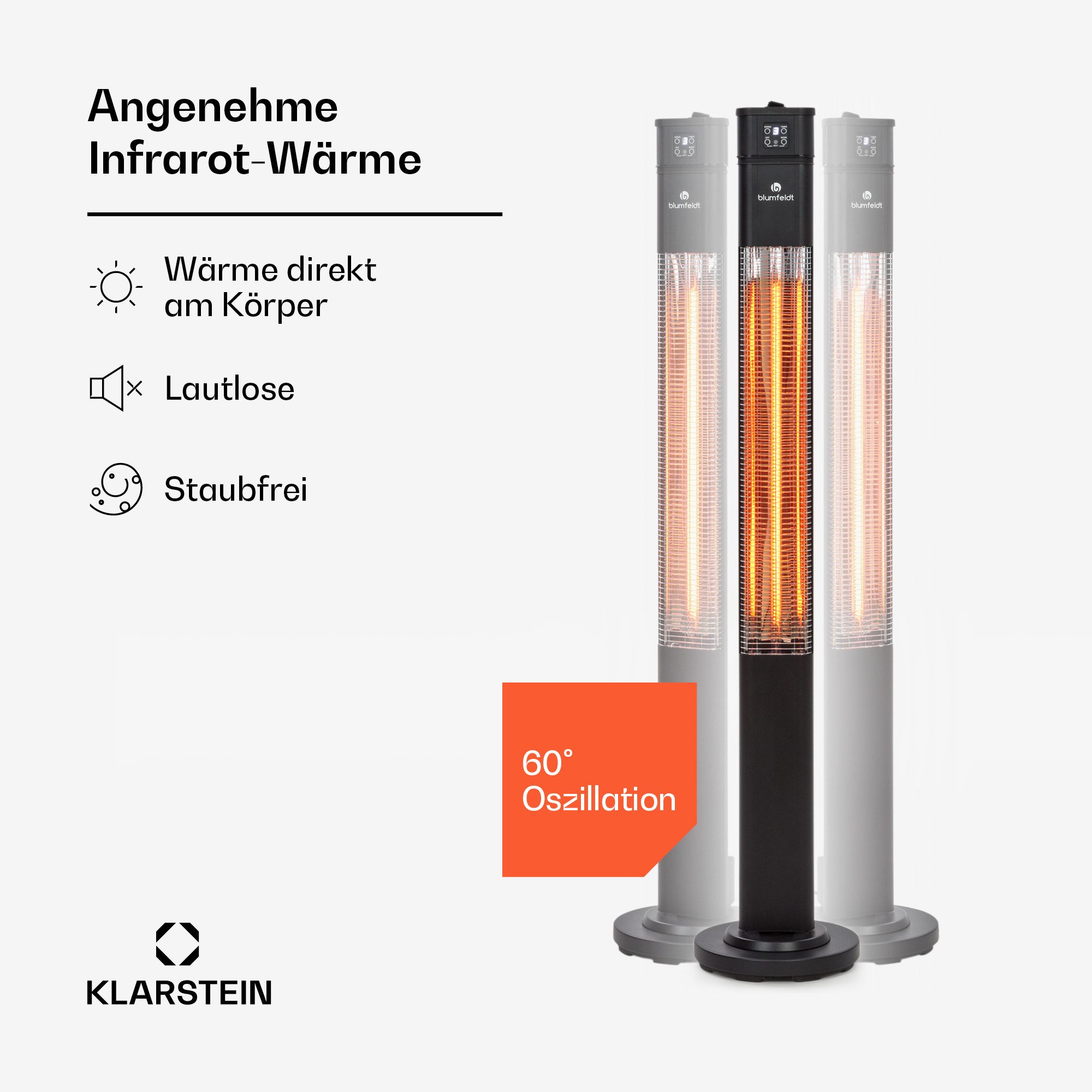 blumfeldt Terrassenstrahler Heat Guru Plus, Infrarot Heizstrahler Terrasse Terrassenheizstrahler Infrarotstrahler