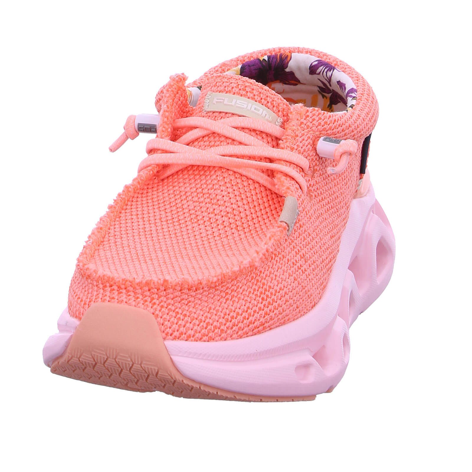 Fusion Slip-On Sneaker Damen Schuh Emma 5.0 Leinenoptik mit Gummizug - Leinenschuh Korksohle – Bild 4 von 5