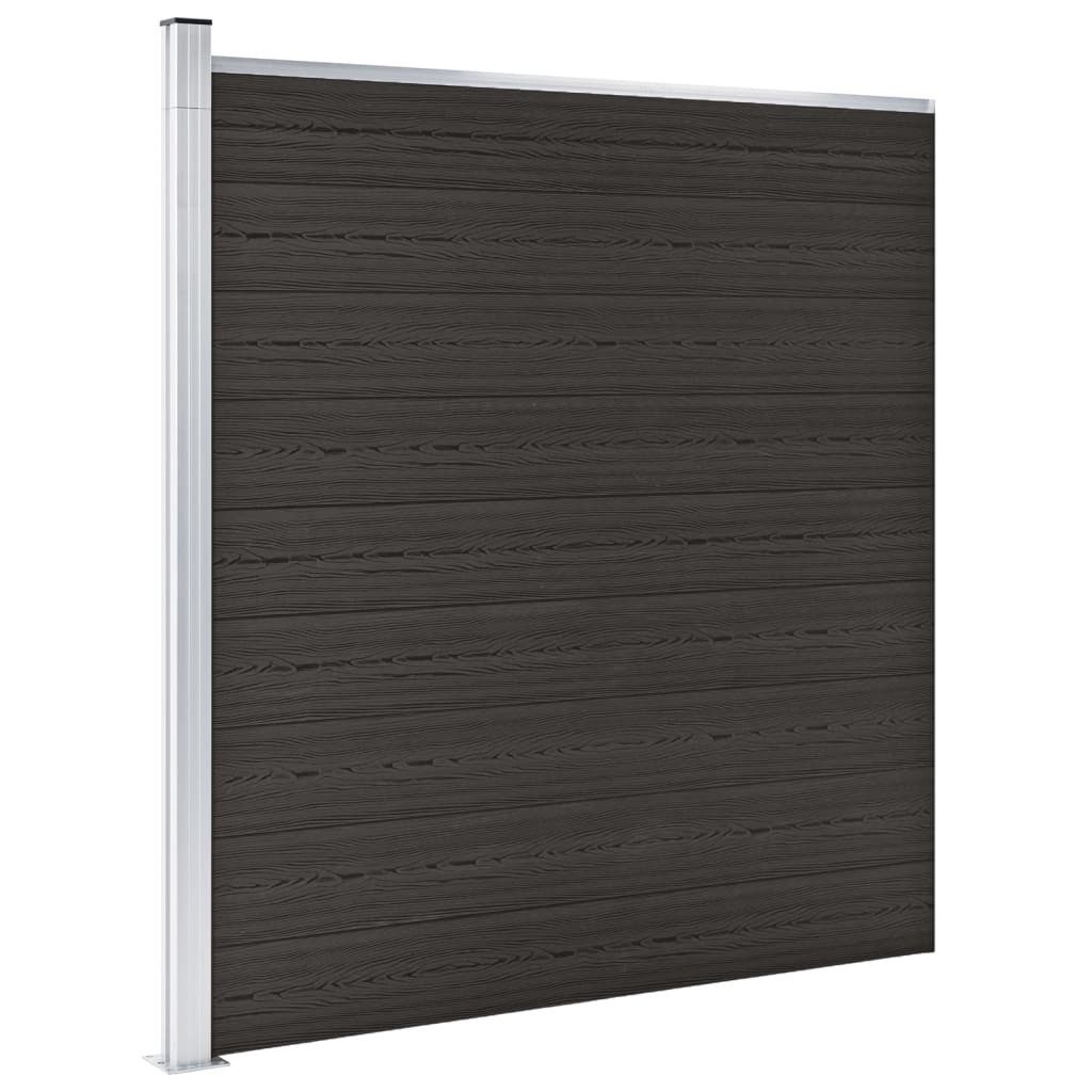 Thumbnail - vidaXL Gartenzaun Zaunelement WPC 175x186 cm Schwarz, (1-St)