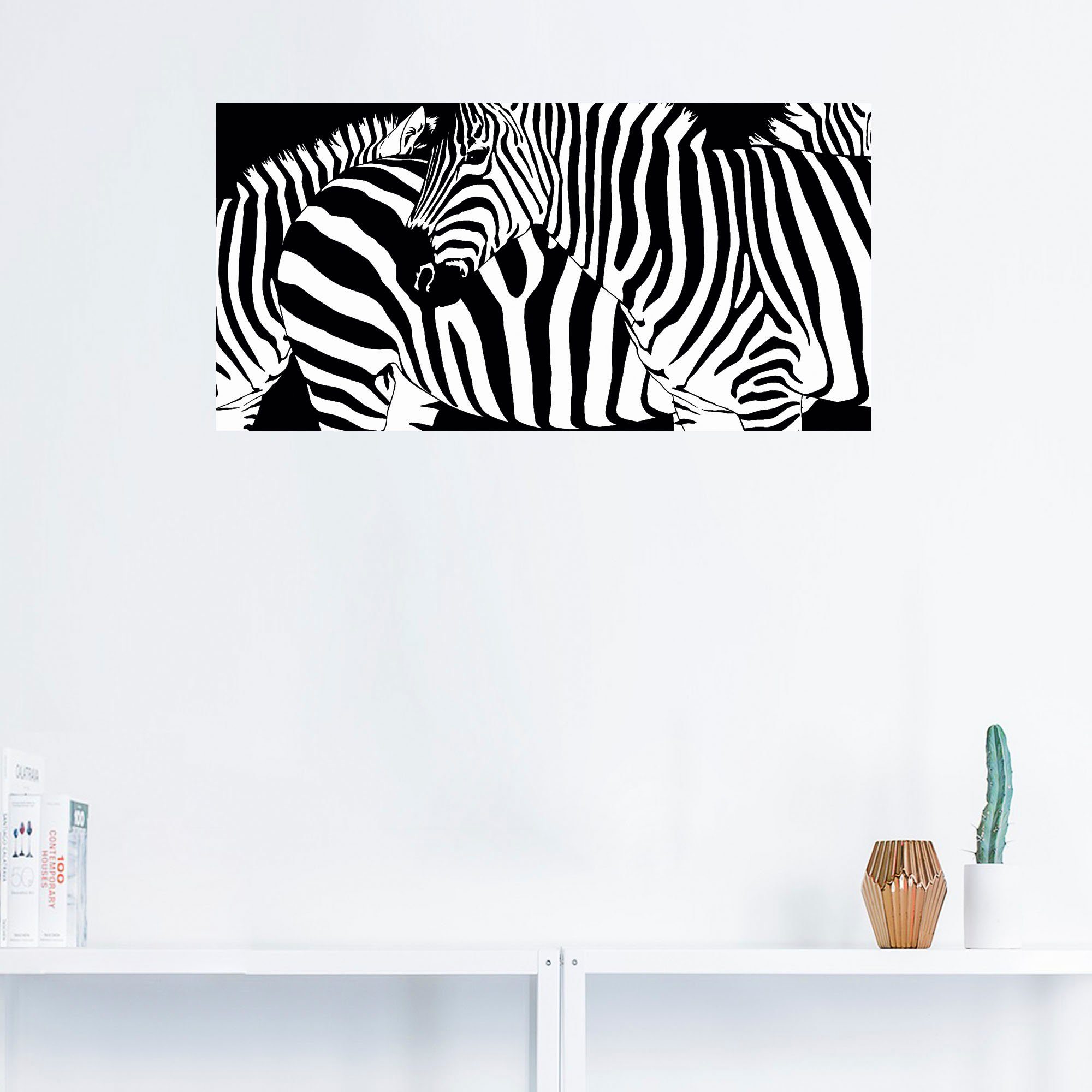 Zebrastreifen, Größen in Wandbild Wildtiere oder Wandaufkleber als Leinwandbild, Artland Poster versch. St), (1