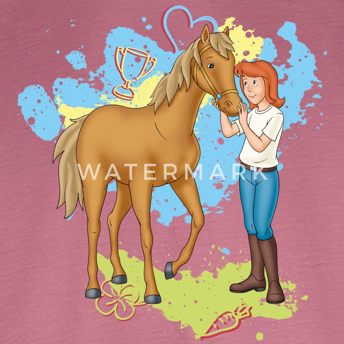 Spreadshirt T-Shirt Bibi Und Tina Pferd Amadeus Kinder Premium Langarmshirt (1-tlg)
