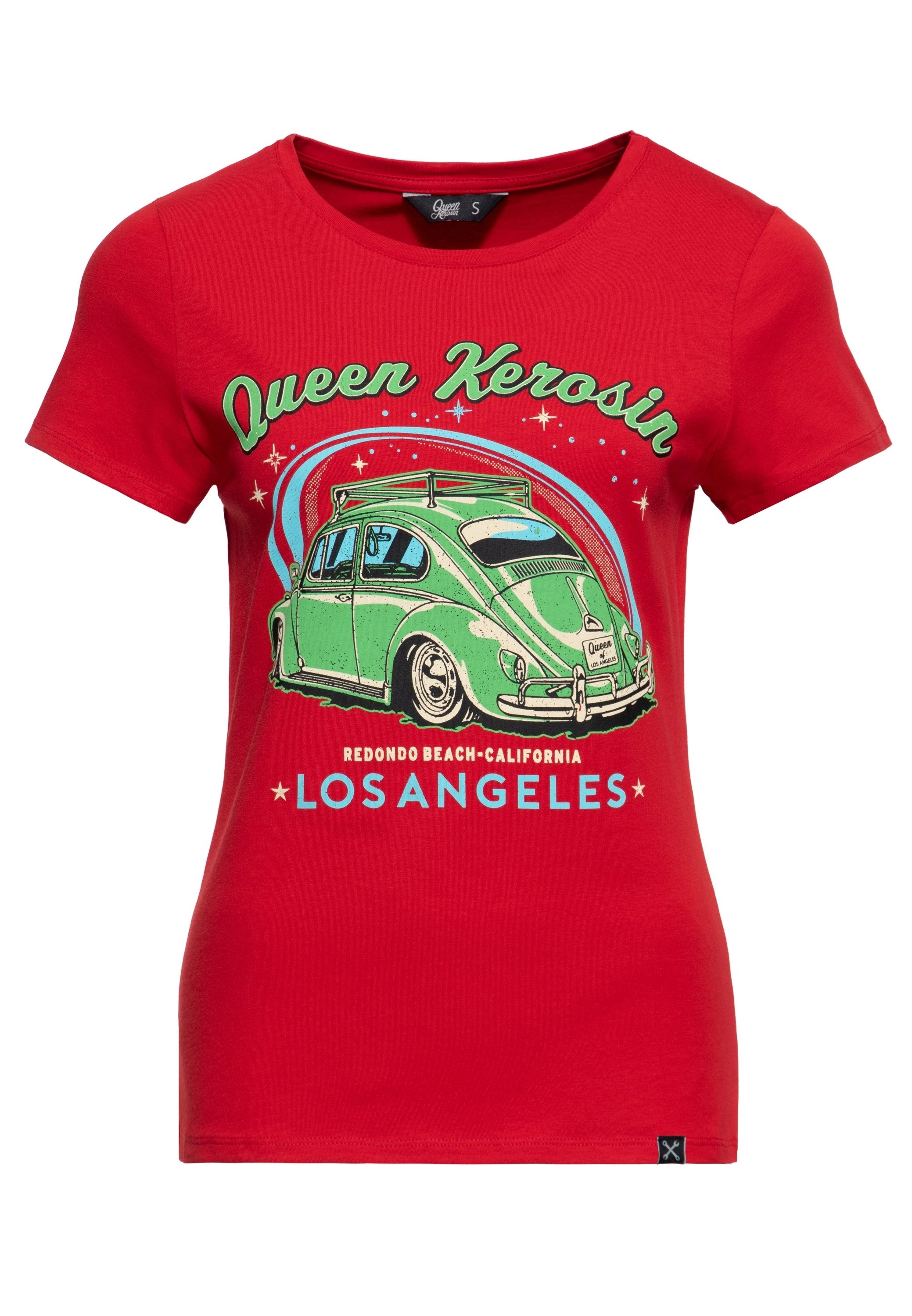 QueenKerosin Print-Shirt Los Angeles (1-tlg) mit Oldtimer-Print günstig online kaufen