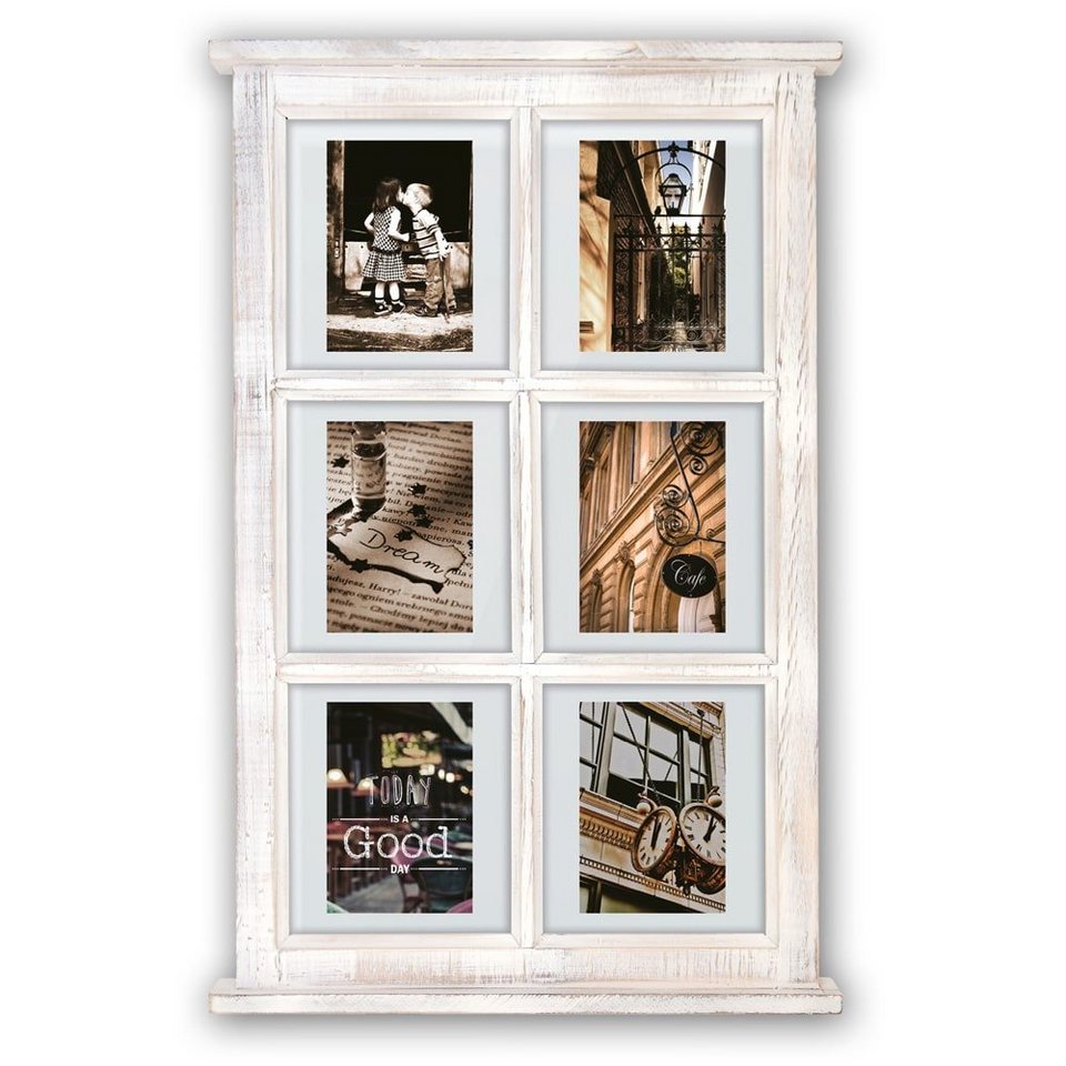 Bilderrahmen 12 Bilder in 10x15 vintage Eiche gekalkt Holzrahmen Galerie Rahmen