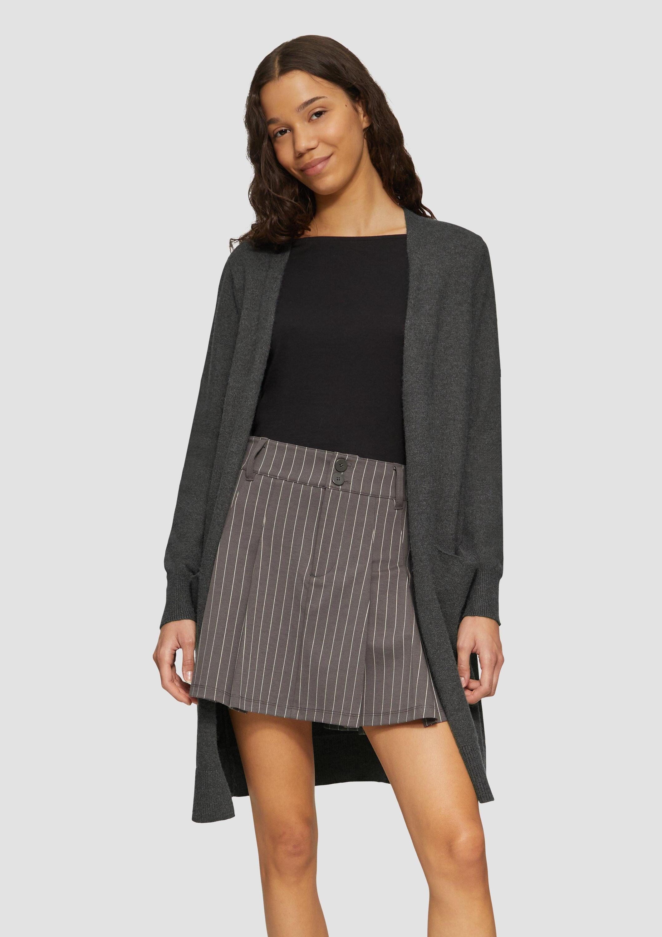 QS Cardigan Strickjacke Lange Strickjacke aus Viskosemix günstig online kaufen