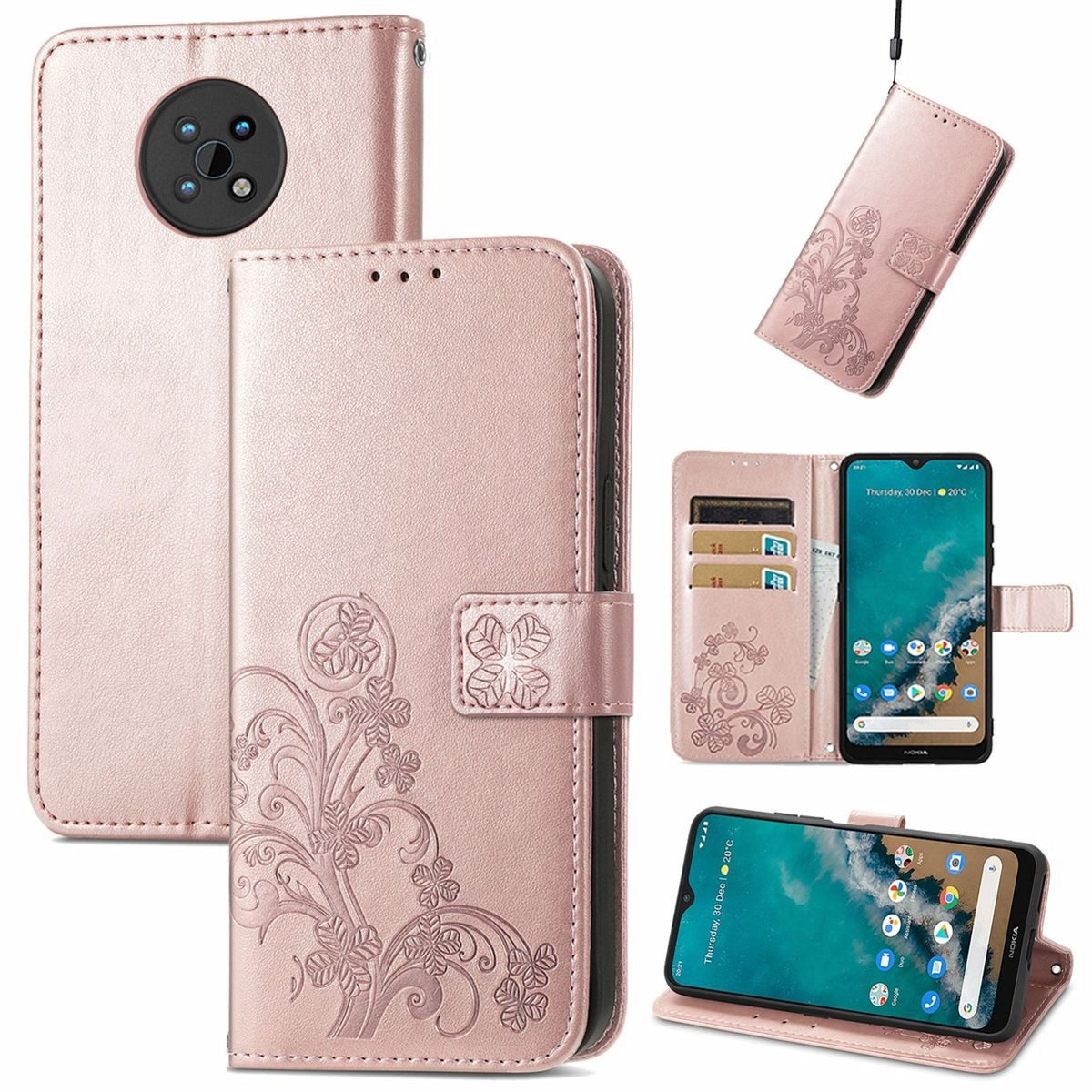König Design Handyhülle Nokia G50, Schutzhülle Schutztasche Case Cover Etuis Wallet Klapptasche Bookstyle