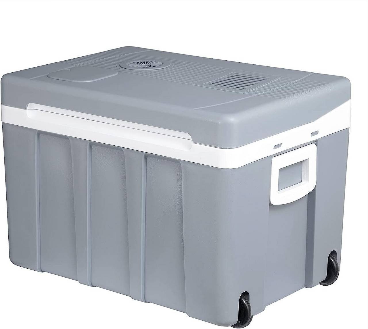 Woltu Trolley-Kühlbox, 50 l, Kühlbox mit Rollen für Auto & Camping Warm-Kalt 50L