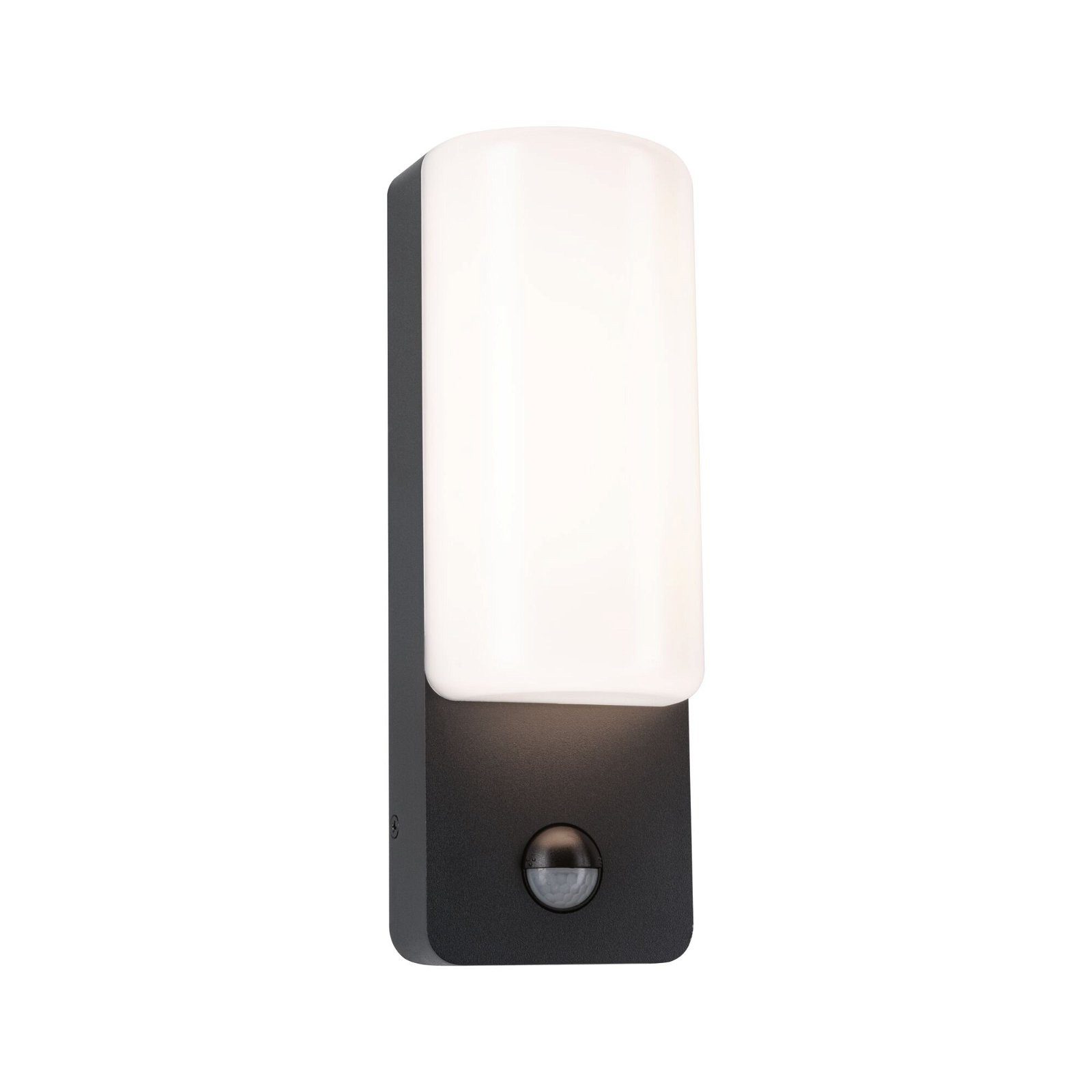 Paulmann LED Außen-Wandleuchte Bonnie IP44 93x77mm 3000K 8,5W 560lm 230V Anthrazit Aluminium, LED fest integriert, Warmweiß, Bewegungsmelder