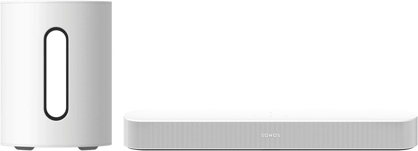 Sonos Heimkinosystem Set: Beam 2 + Sub Mini (100 W, LAN (Ethernet), WLAN, Hi-Res Audio)