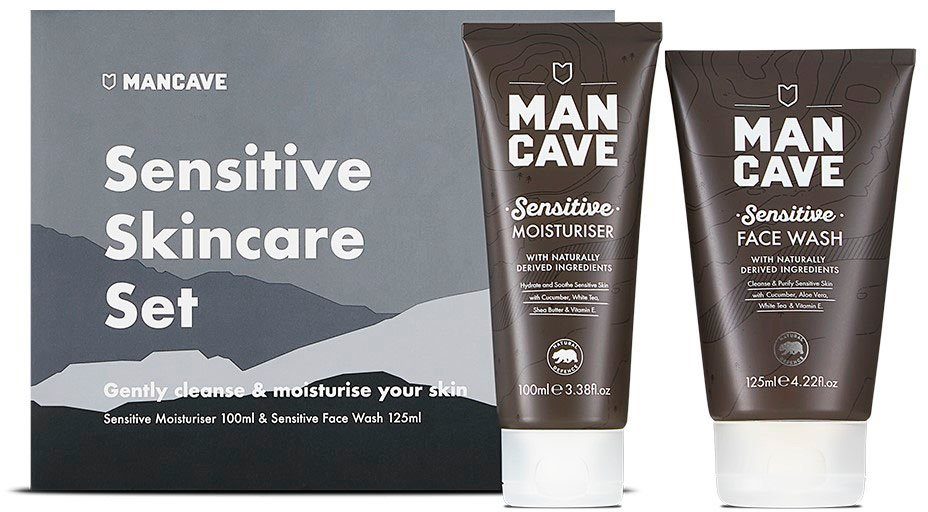 MAN CAVE Gesichtspflege-Set Sensitive Skincare Set Set, 2-tlg., für  empfindliche Männerhaut
