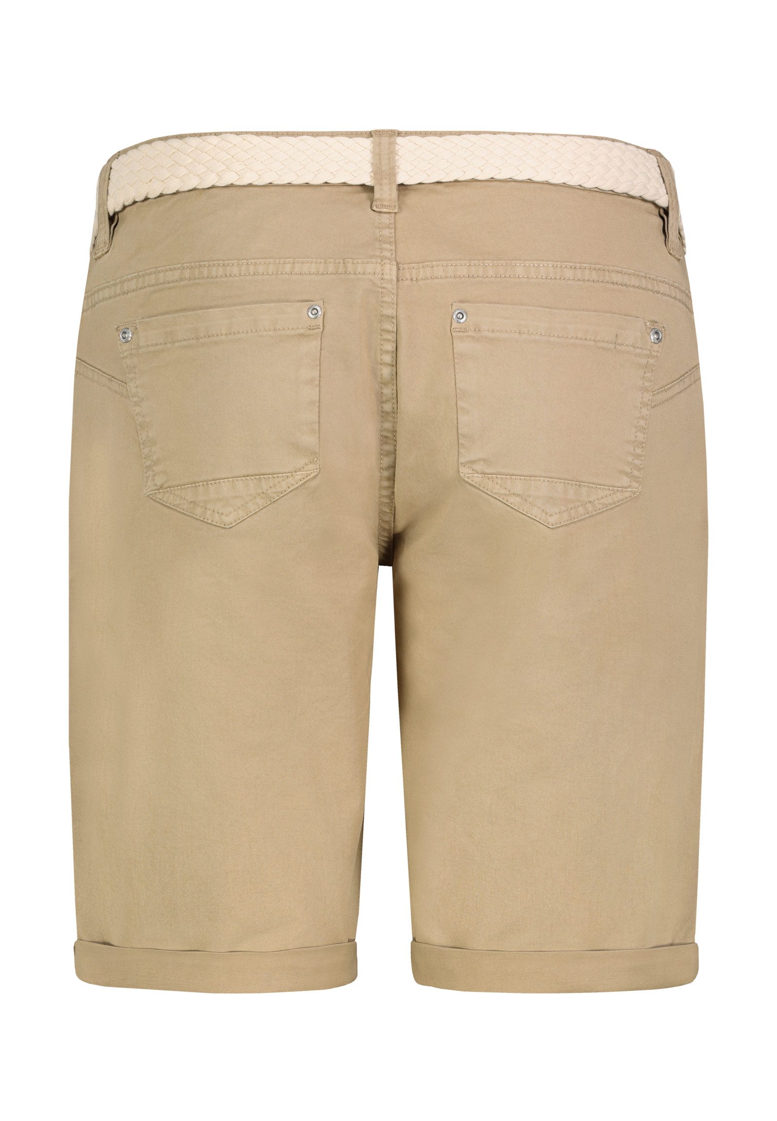 SUBLEVEL Bermudas Damen Sommer Stoffhose kurz mit buntem Flechtgürte Sommerhose, kurze Chinohose, Shorts mit Gürtel