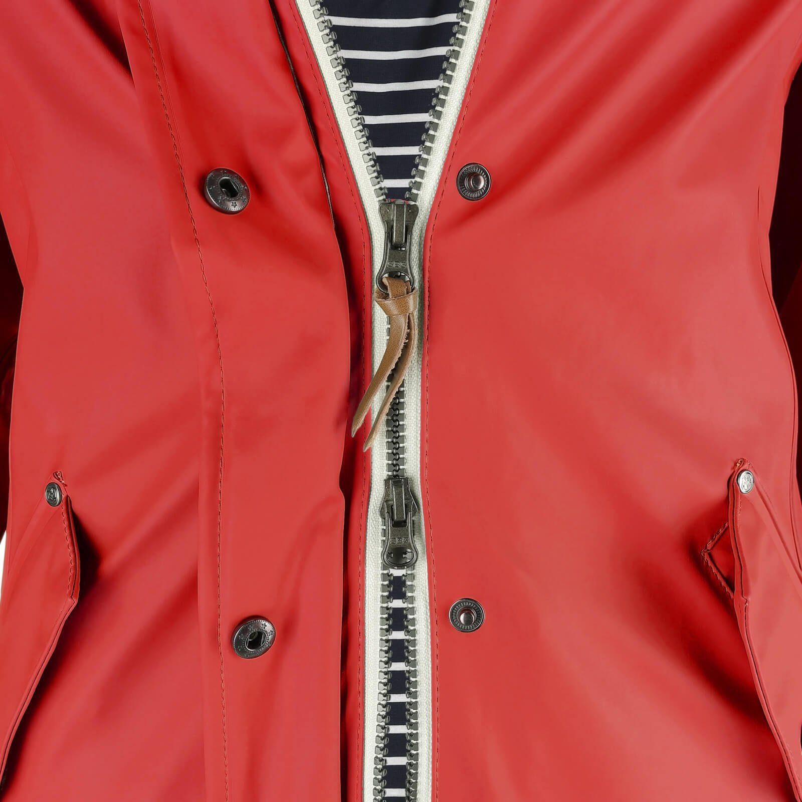 Dry Fashion Regenjacke Damen wind- Regenmantel mit Kapuze verstellbarer & - Kiel wasserdicht rot
