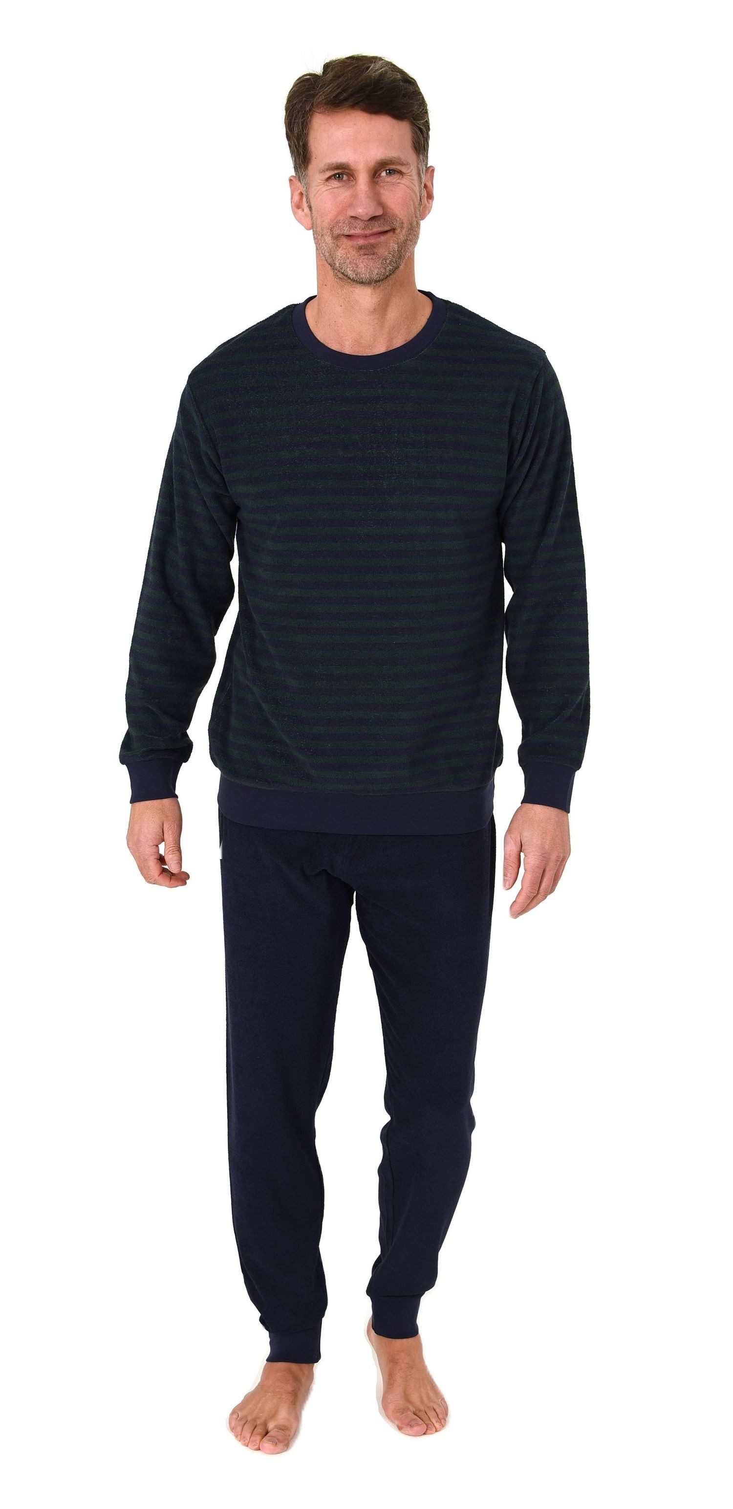 Normann Pyjama Normann Herren Frottee Schlafanzug Streifenlook – auch in Üb günstig online kaufen