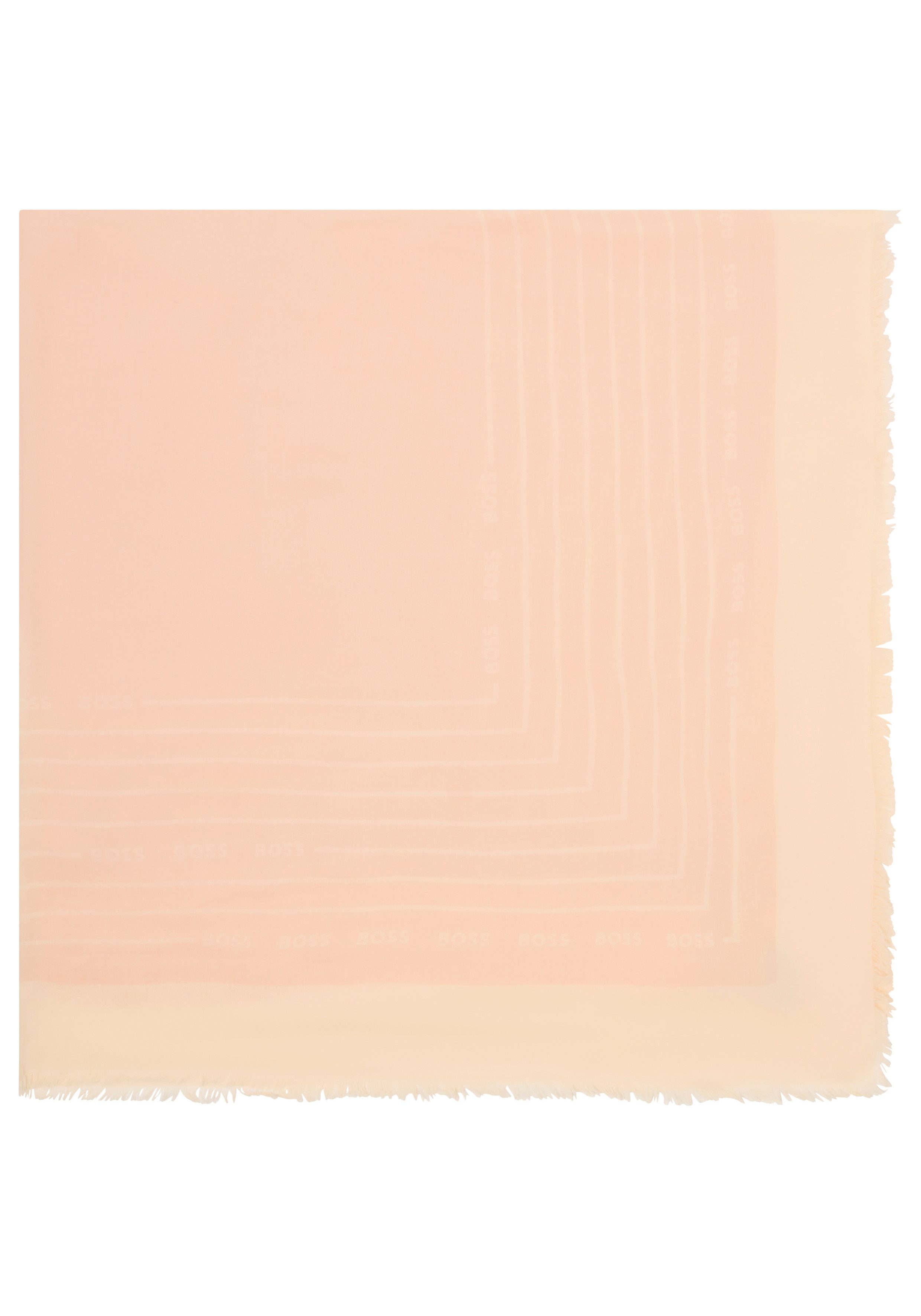 BOSS Schal Laik 120*120, mit BOSS-Logoschriftzügen, rundum kleine Fransen