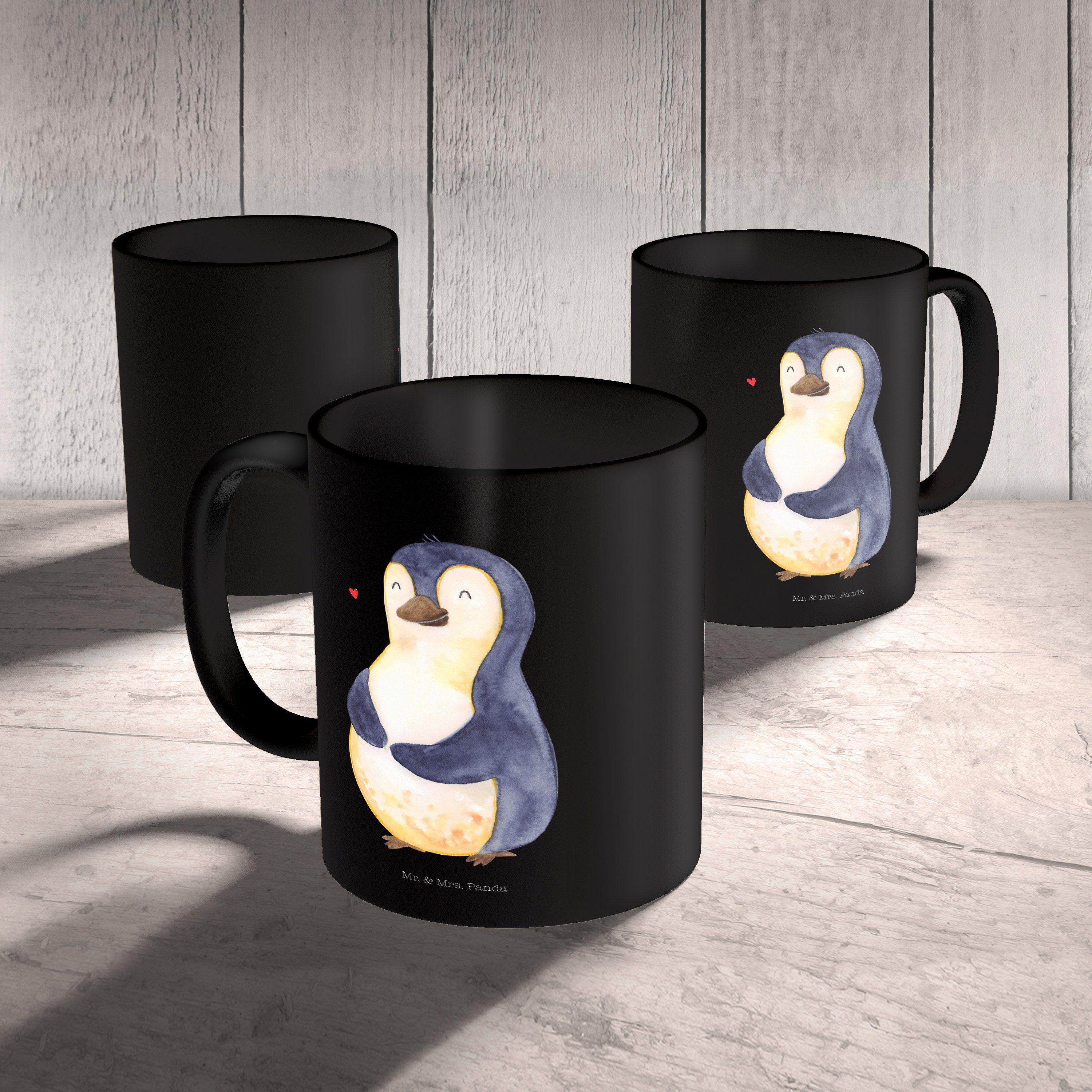 Keramik Mr. Schwarz Diät - - & Mrs. Keram, Kaffeetasse, Porzellantasse, Tasse Panda Geschenk, Pinguin Schwarz