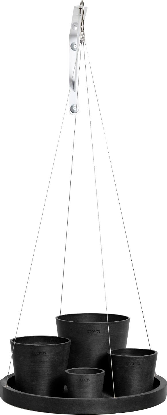 ECOPOTS Blumentopfuntersetzer HANGING SAUCER Dark Grey, BxTxH: 36x36x3 cm | Blumentopfuntersetzer