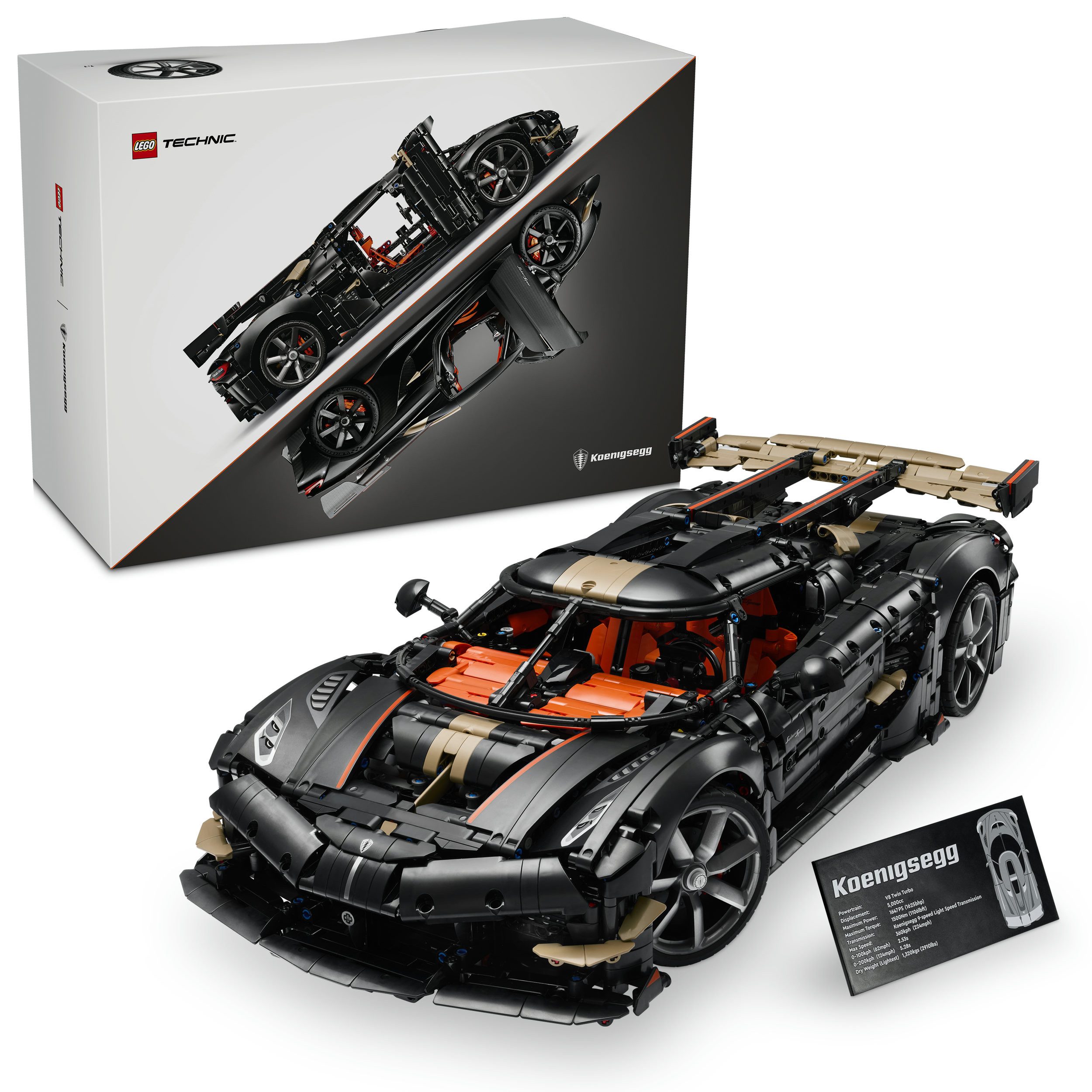 LEGO® Koenigsegg Sadair's Spear Hypercar (42232), LEGO Technic Konstruktionsspielsteine, (4104 St), Made in Europe