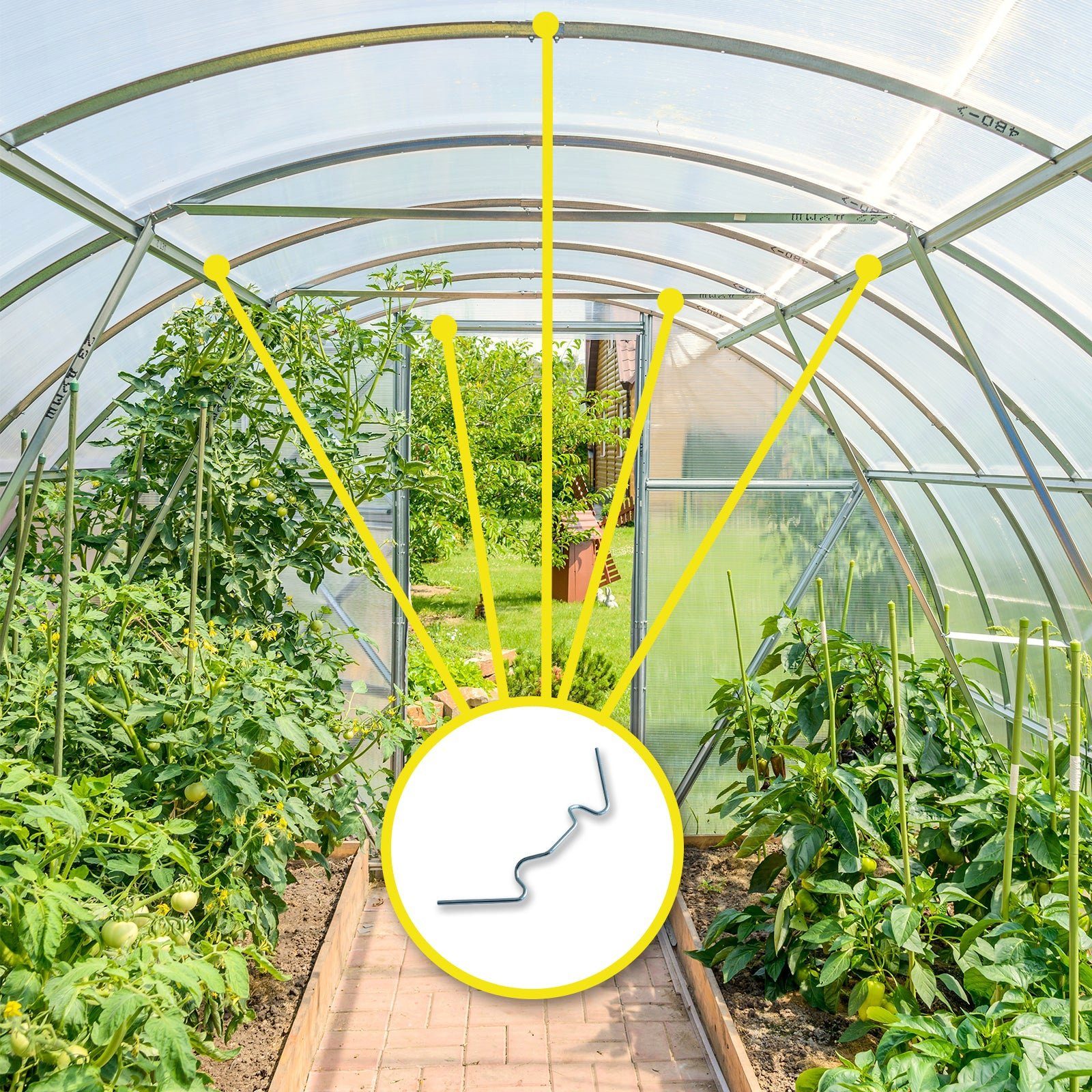 Karat Gewächshaus-Stützelement Gewächshausklammern, verschiedene Sets, Klammern, 20-St.