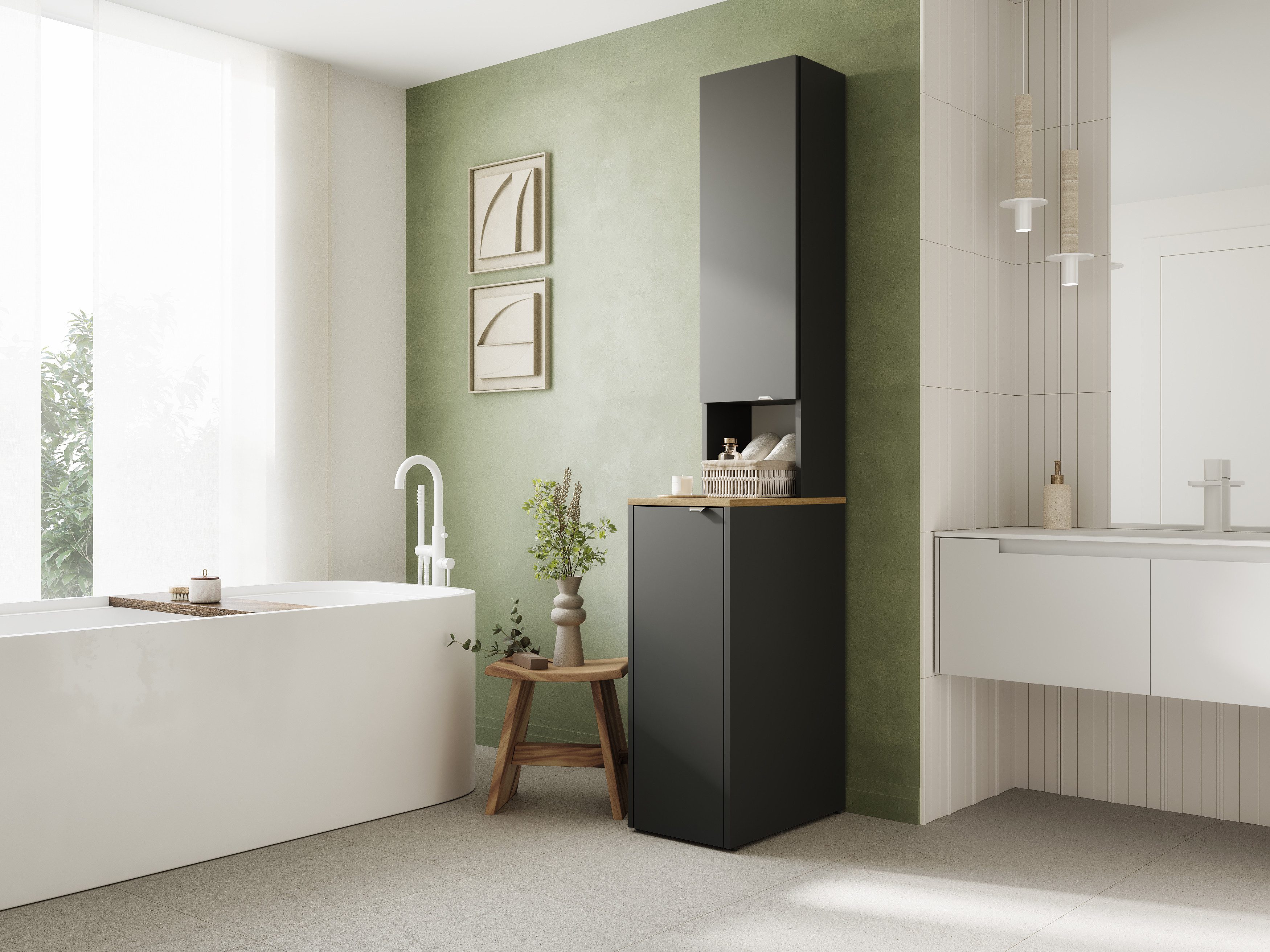 Platan Room Waschmaschinenumbauschrank Badschrank LORA Waschmaschinenschran günstig online kaufen