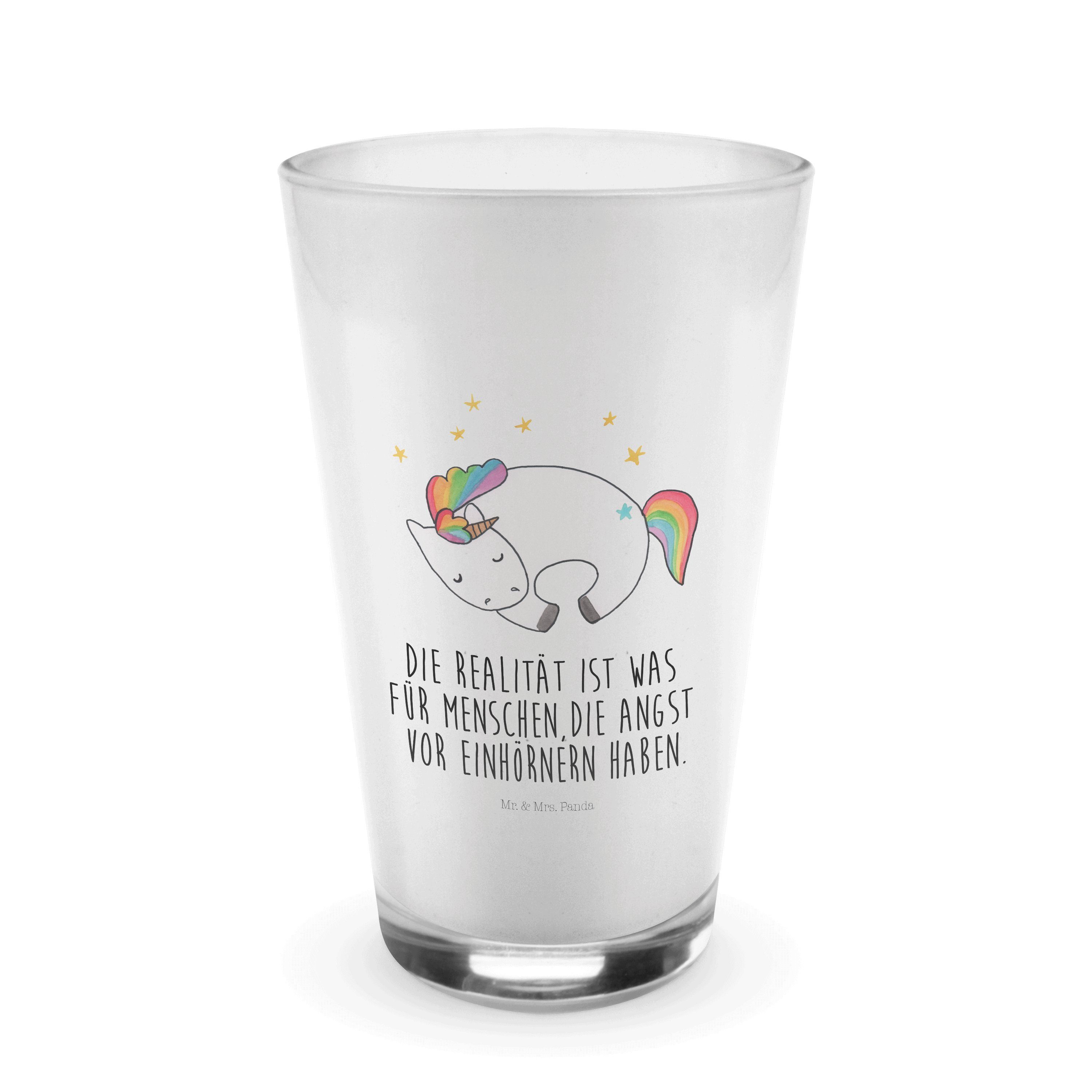 Mr. & Mrs. Panda Glas Einhorn Nacht - Transparent - Geschenk, Glas, Unicorn, Latte Macchiat, Premium Glas | Gläser