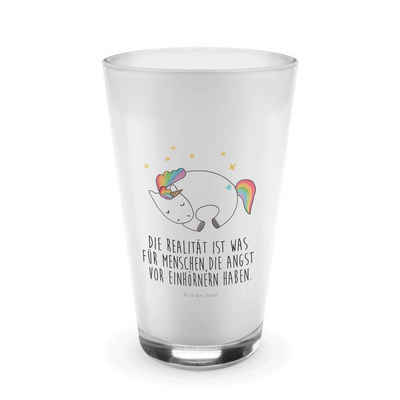 Mr. & Mrs. Panda Glas Einhorn Nacht - Transparent - Geschenk, Glas, Unicorn, Latte Macchiat, Premium Glas, Edles Matt-Design