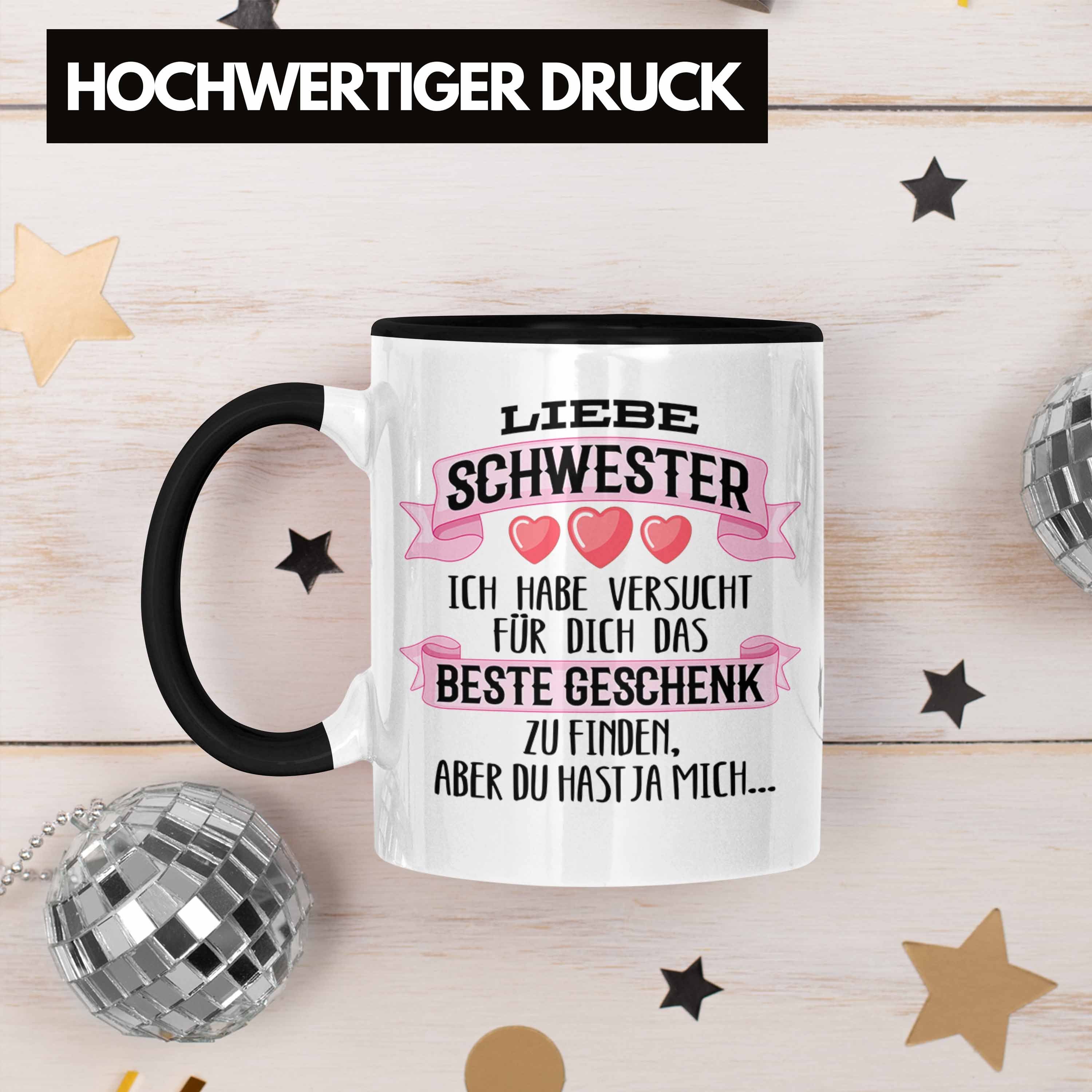 Trendation Tasse Trendation - Beste Schwester Geschenk Tasse Kaffeetasse Geburtstag Wei