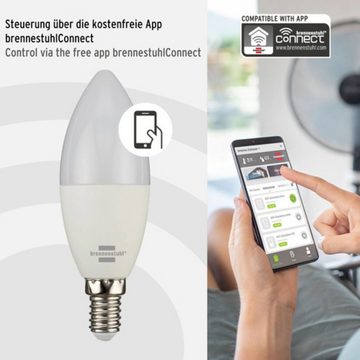 Brennenstuhl LED-Leuchtmittel Connect WiFi SB 400, E14, Farbwechsler, SmartHome-fähig, mit Timer