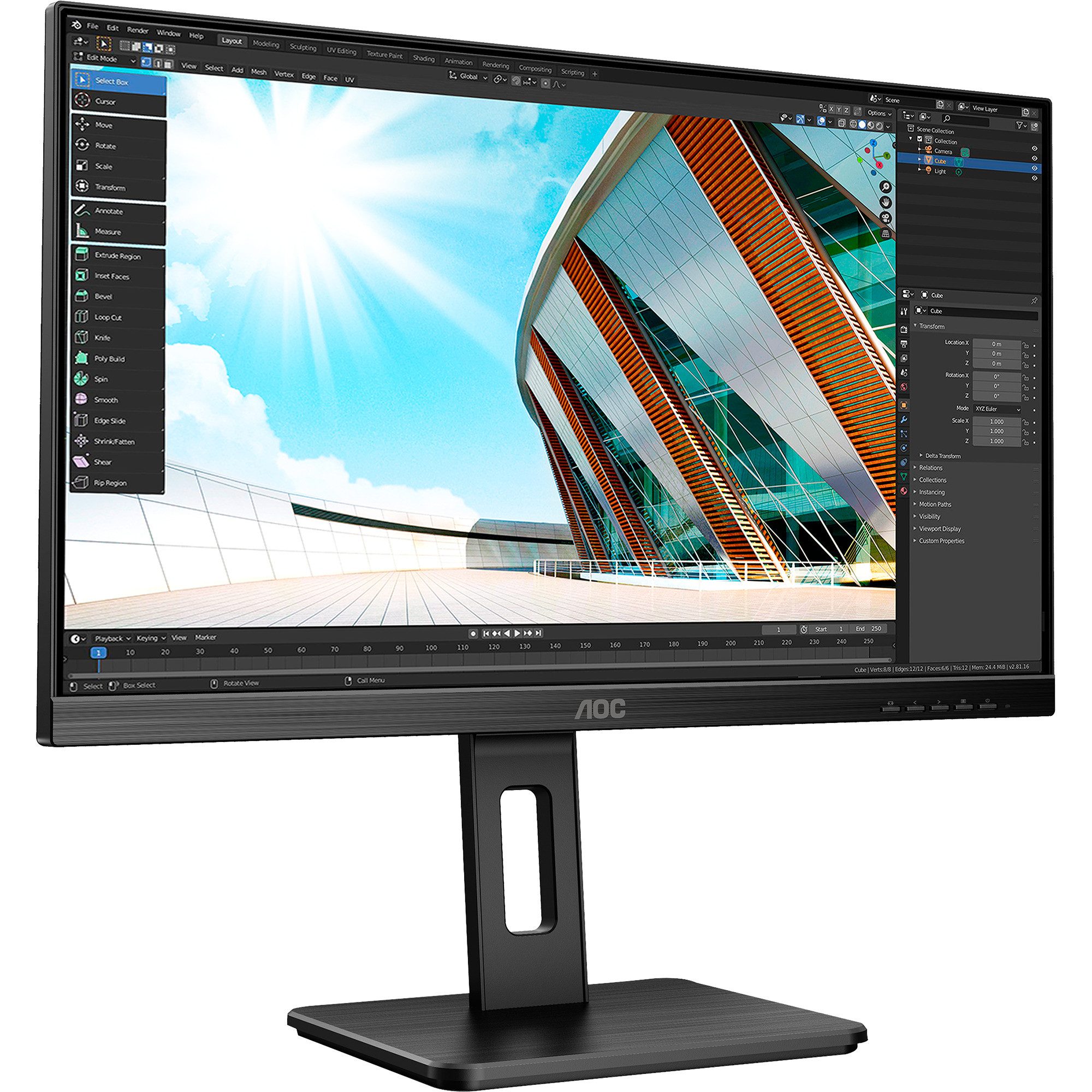 AOC AOC Q24P2Q, LED-Monitor, (FullHD, IPS, 75 Hz) TFT-Monitor (2560 x 1440 px)